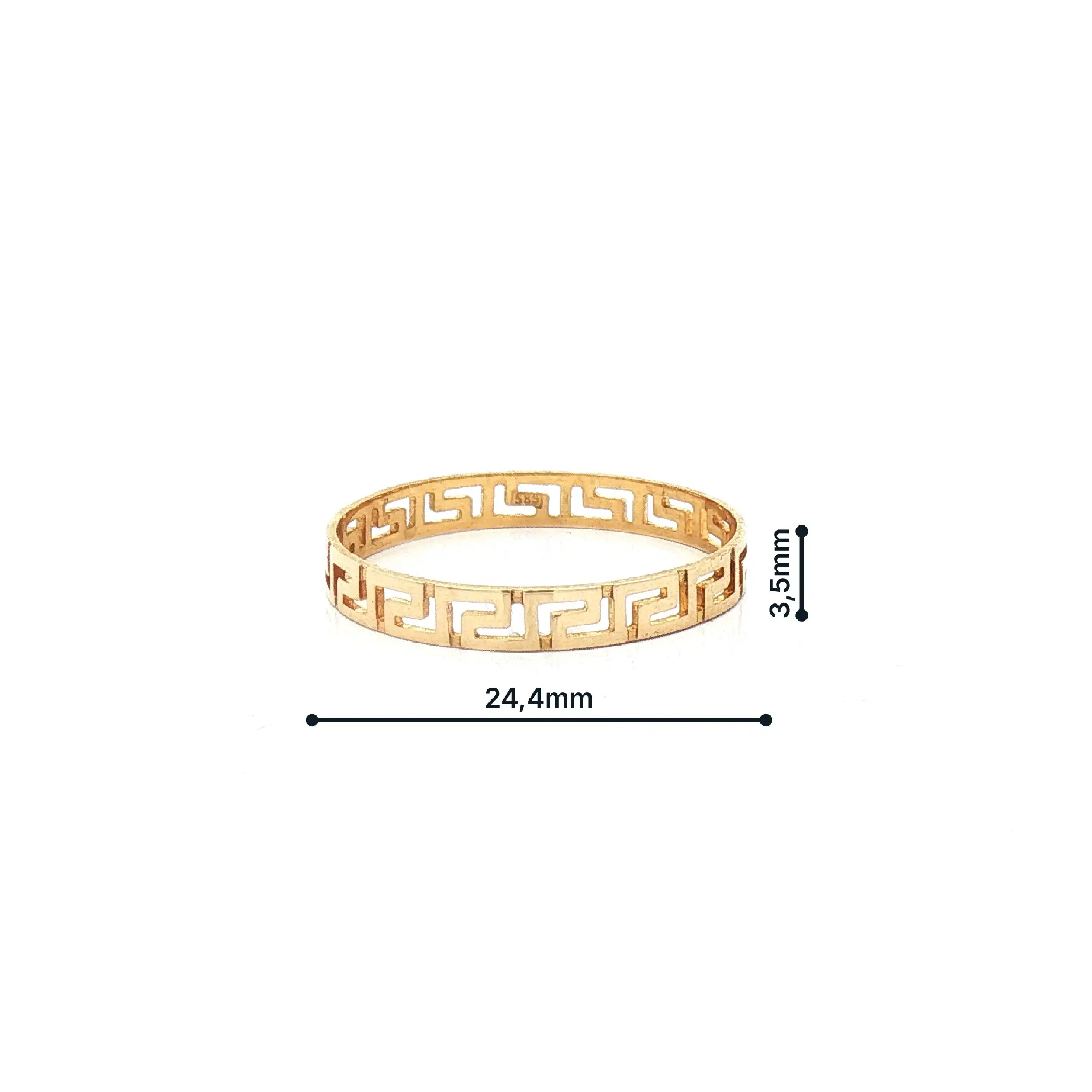Ring Gelbgold mit Schlüssel-Muster