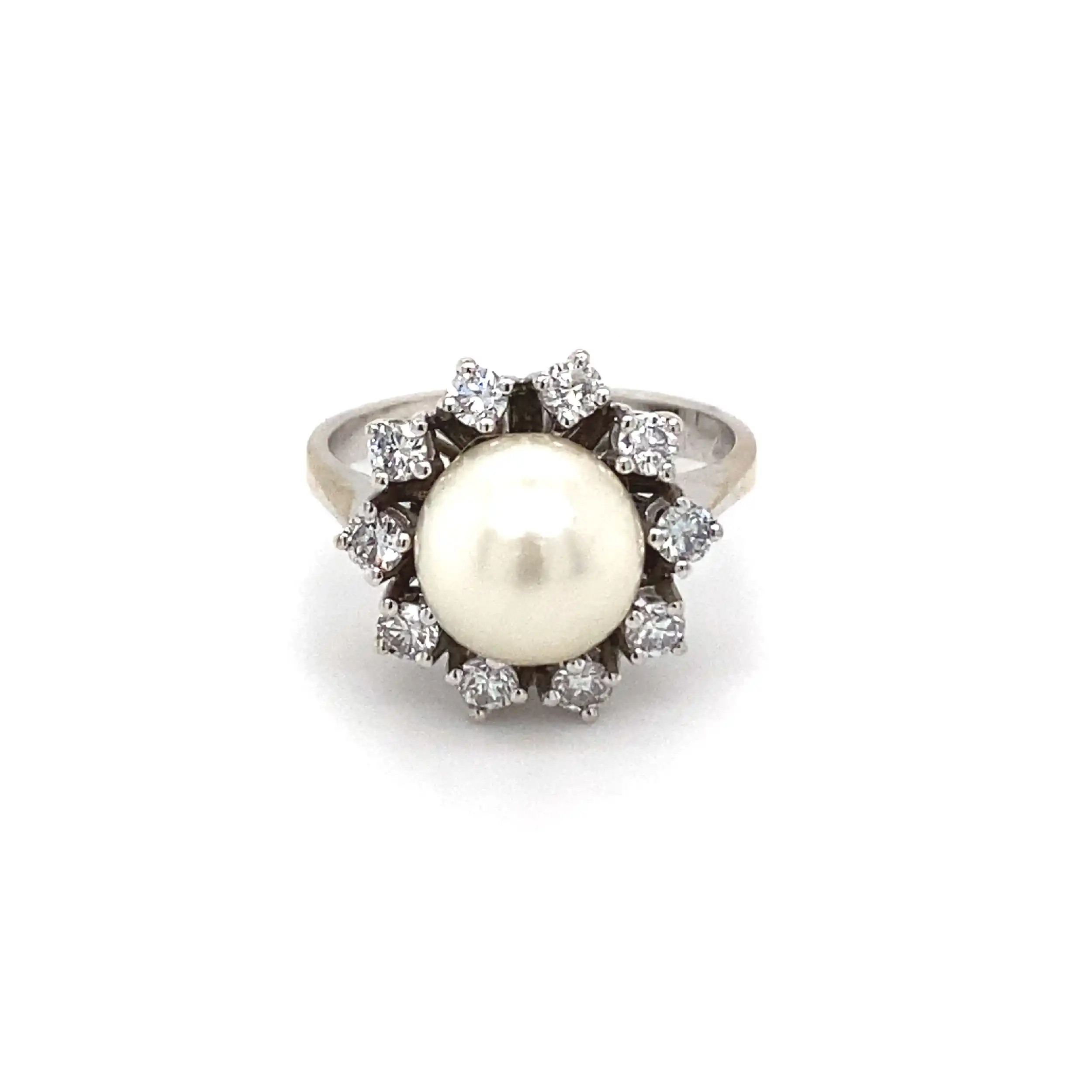 Ring Weißgold mit Perle & Brillanten