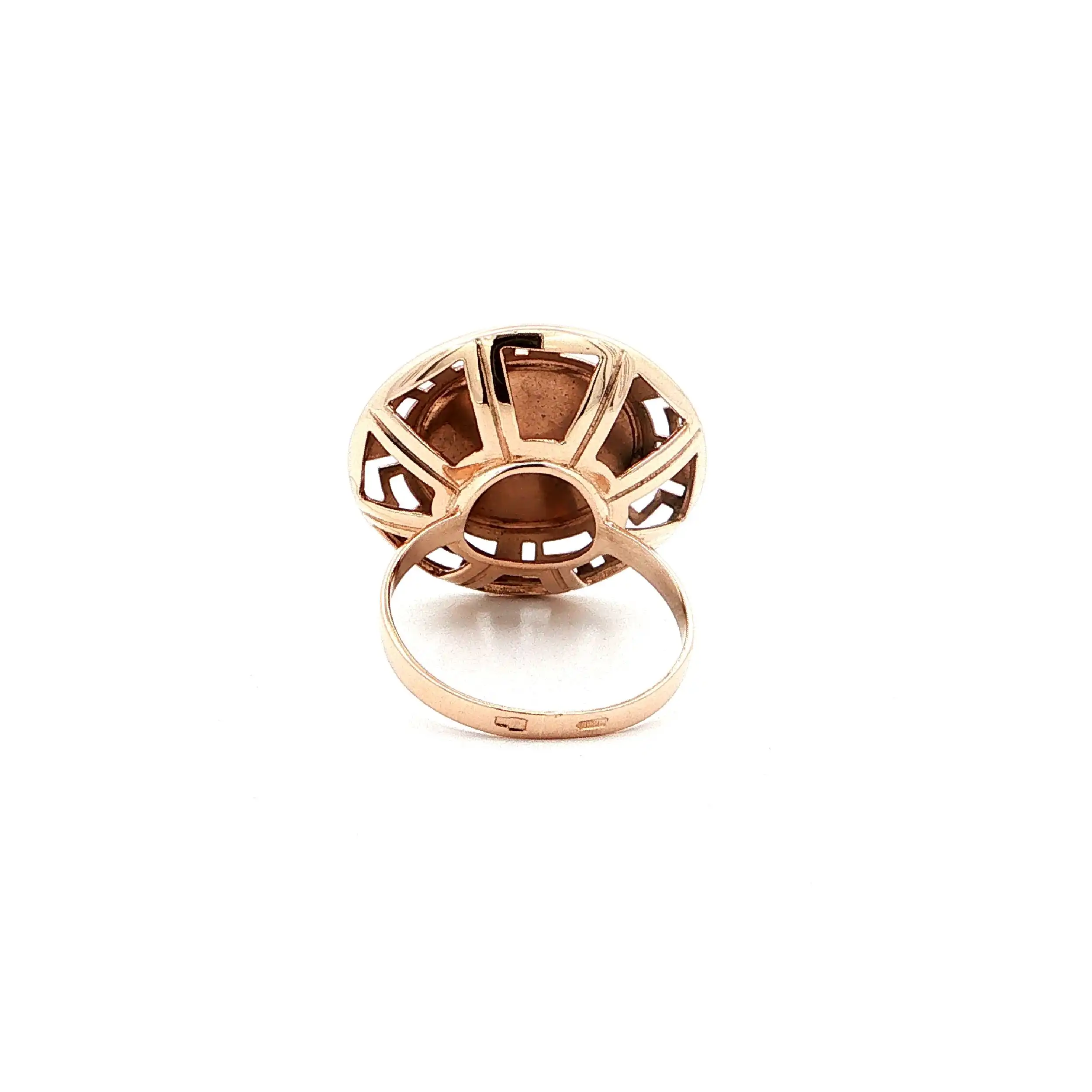 Ring Bicolor mit schwarzem Farbstein & Medusa Ring Bicolor mit schwarzem Farbstein & Medusa