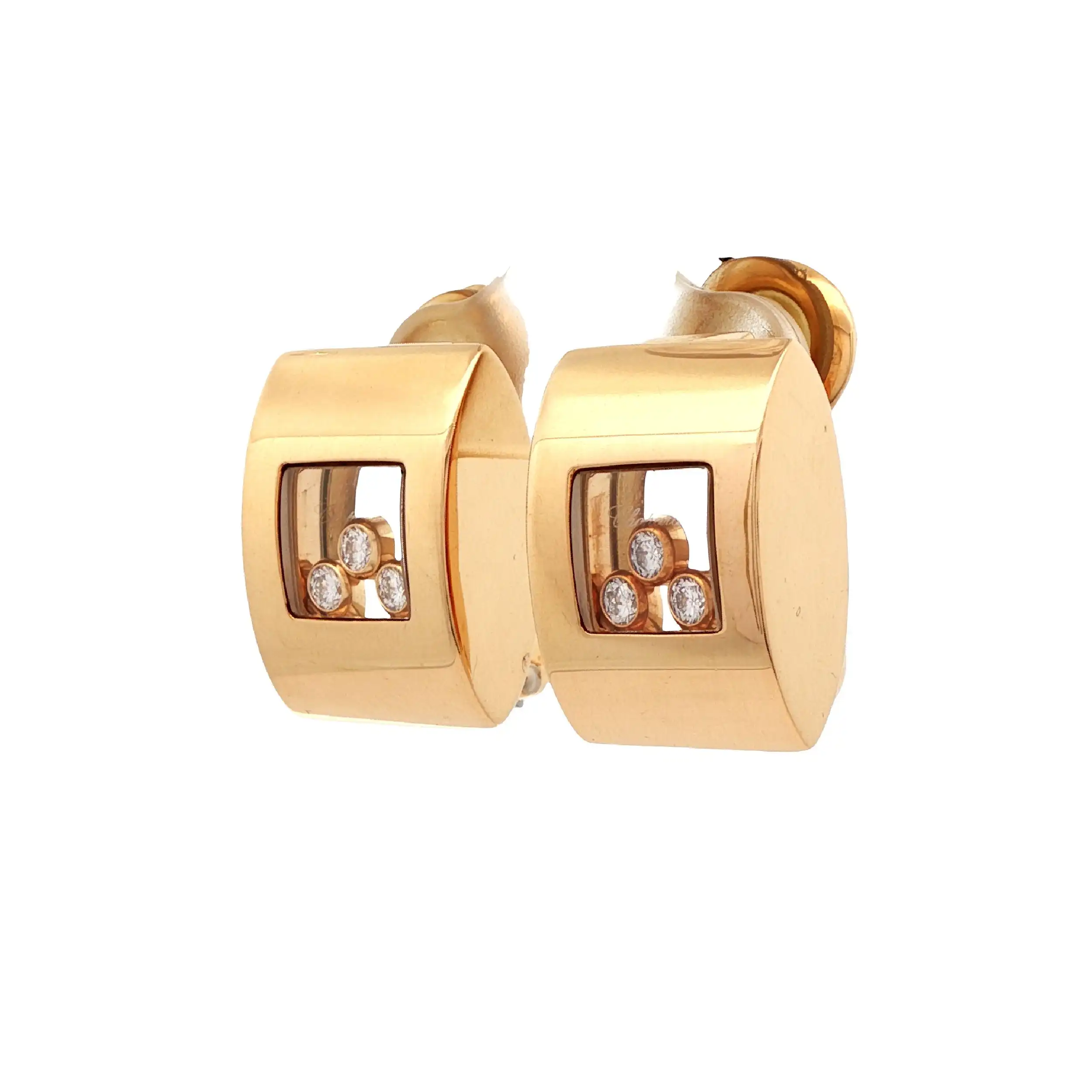 Ohrringe Gelbgold Chopard Happy Diamond Steckclips mit 6 Brillanten mit Box Ohrringe Gelbgold Chopard Happy Diamond Steckclips mit 6 Brillanten mit Box