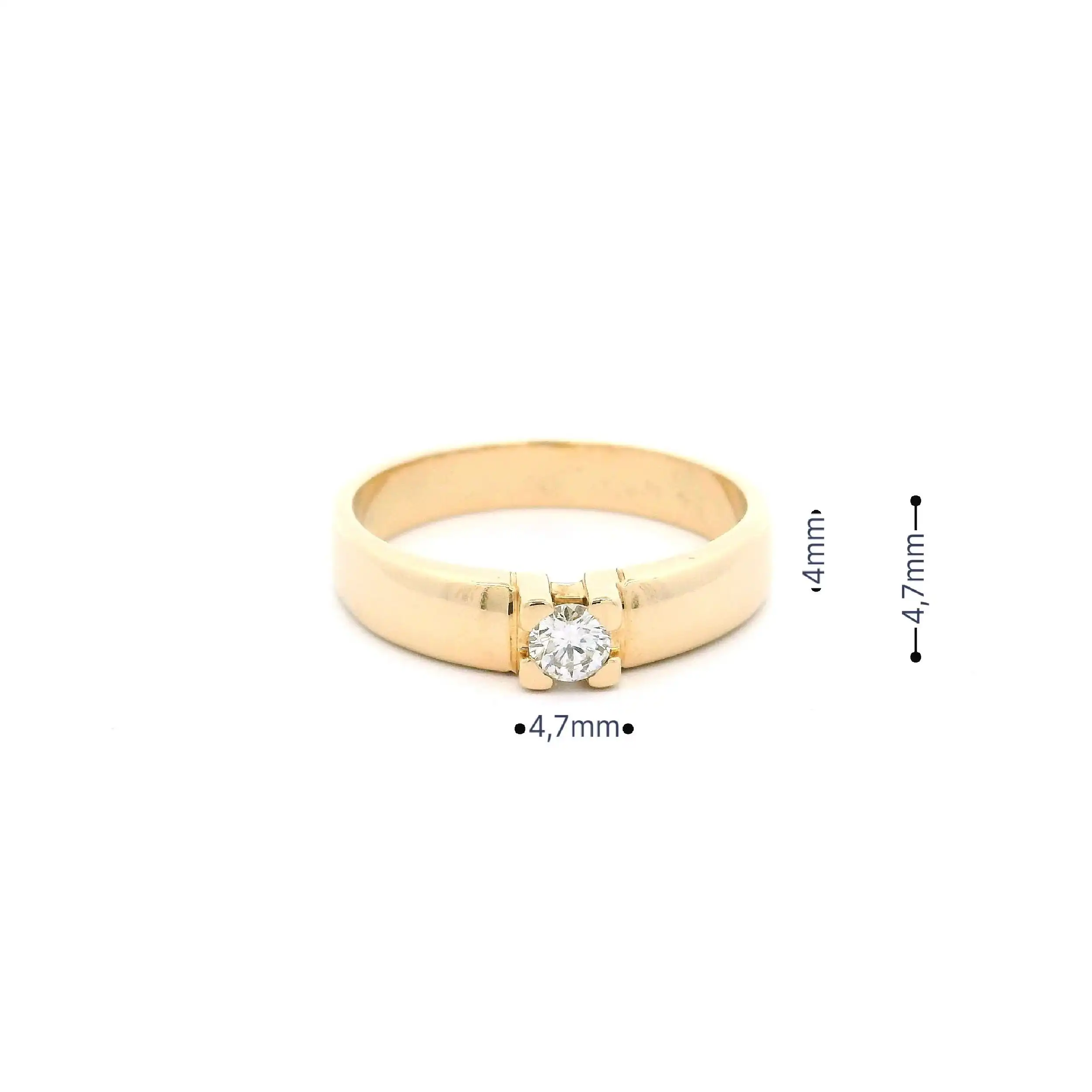Ring Gelbgold mit Brillant, graviert mit 0,20ct. Ring Gelbgold mit Brillant, graviert mit 0,20ct.