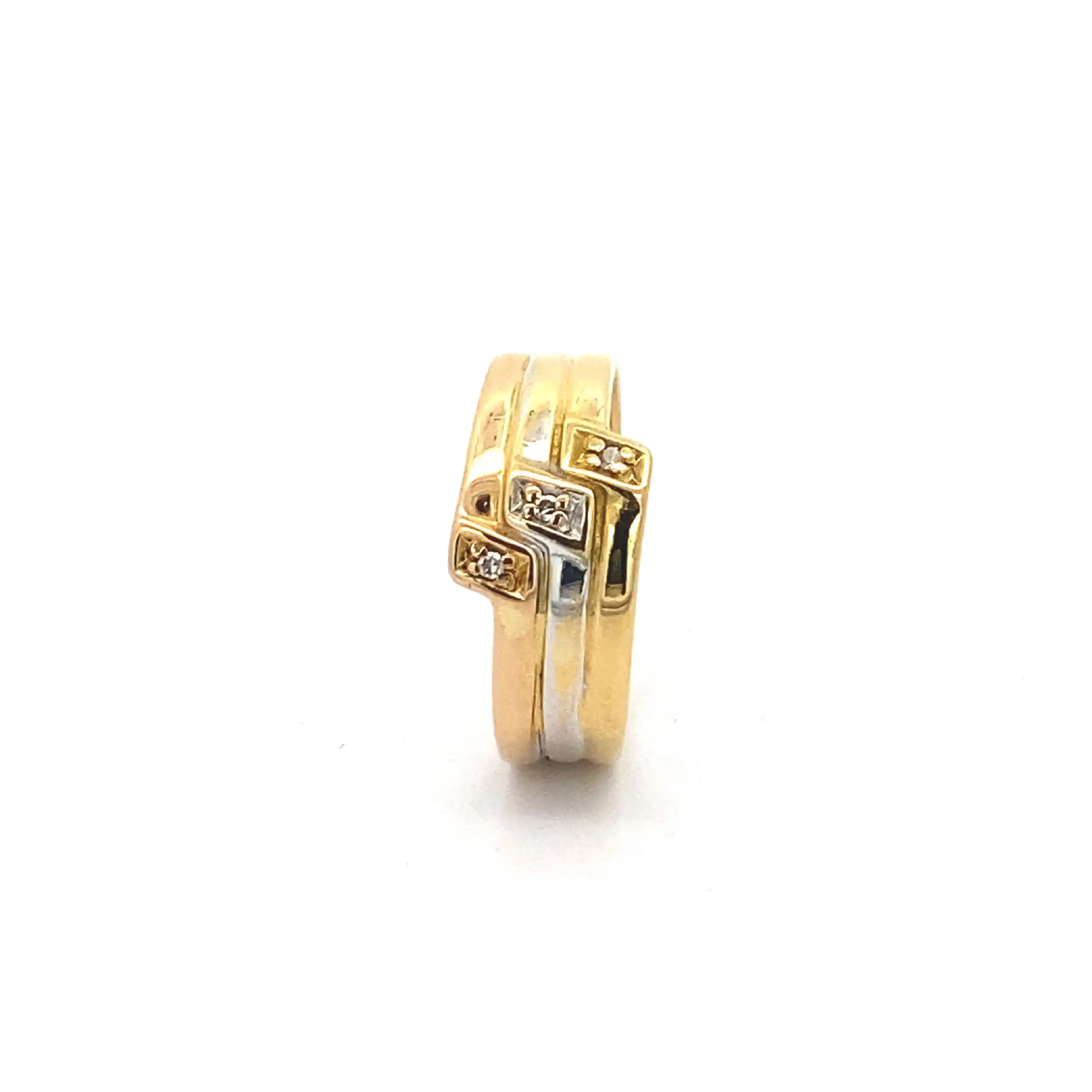 Ring Tricolor mit Diamanten