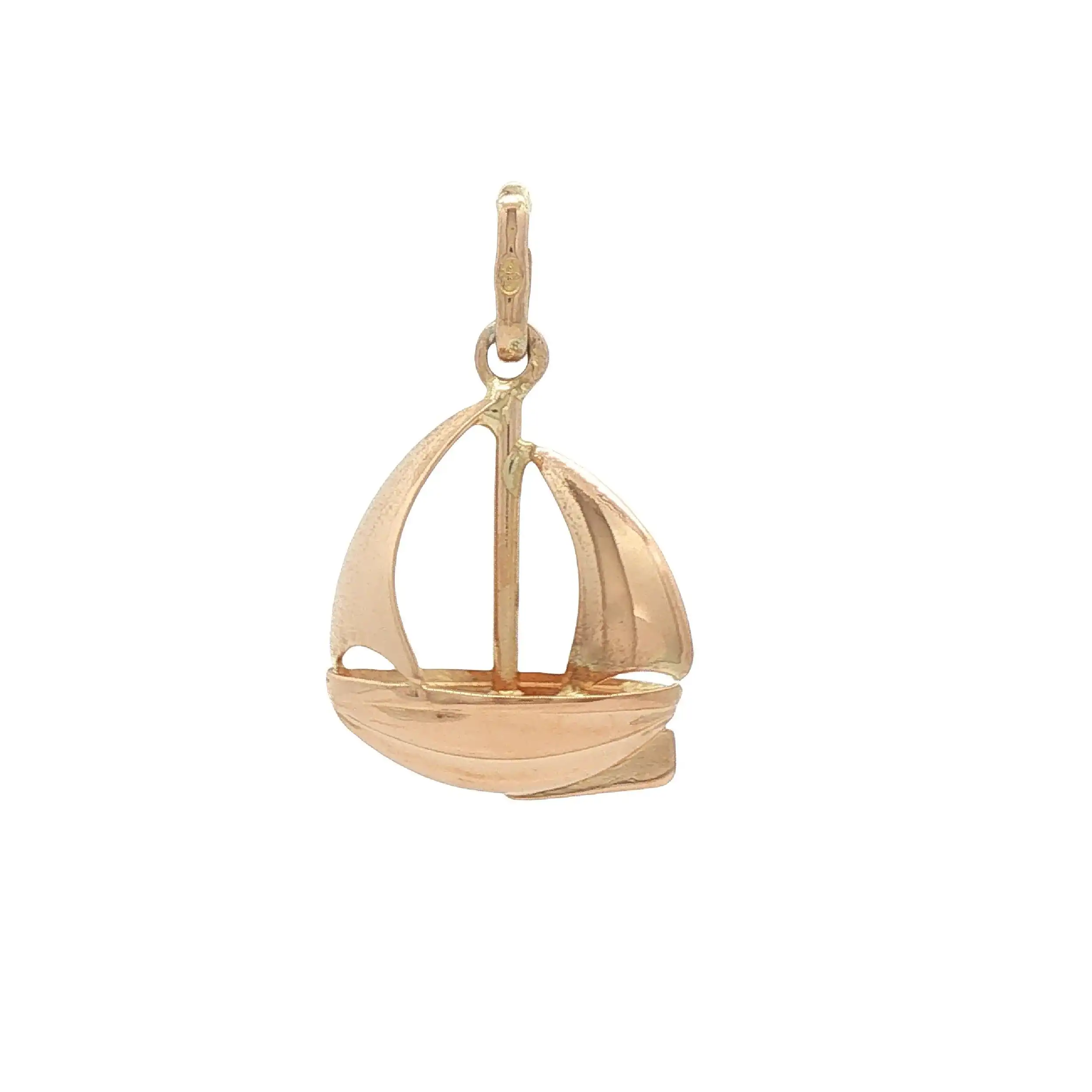 Anhänger Gelbgold Segelboot