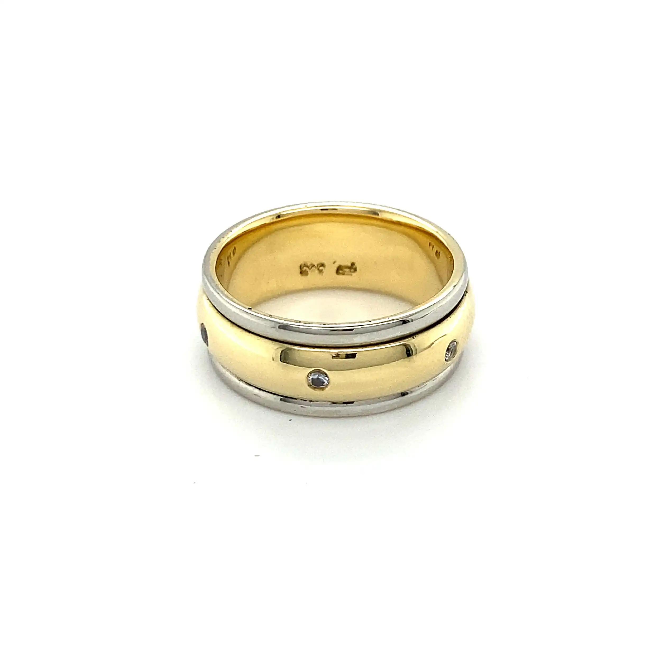 Ring Bicolor mit drehbarer mittelschiene Zirkonia Ring Bicolor mit drehbarer mittelschiene Zirkonia
