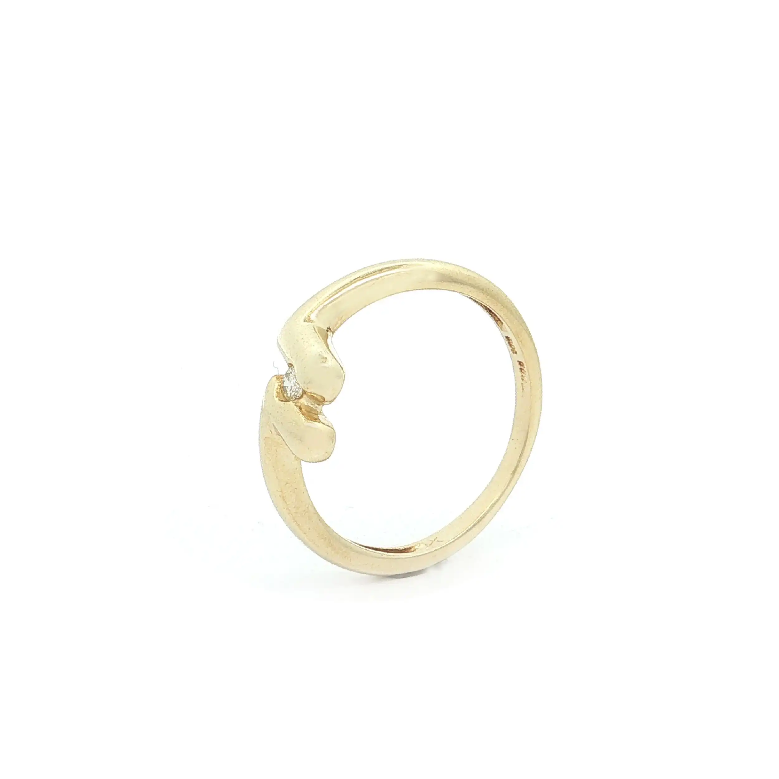 Ring Gelbgold mit Brillant, graviert mit 0,04ct
