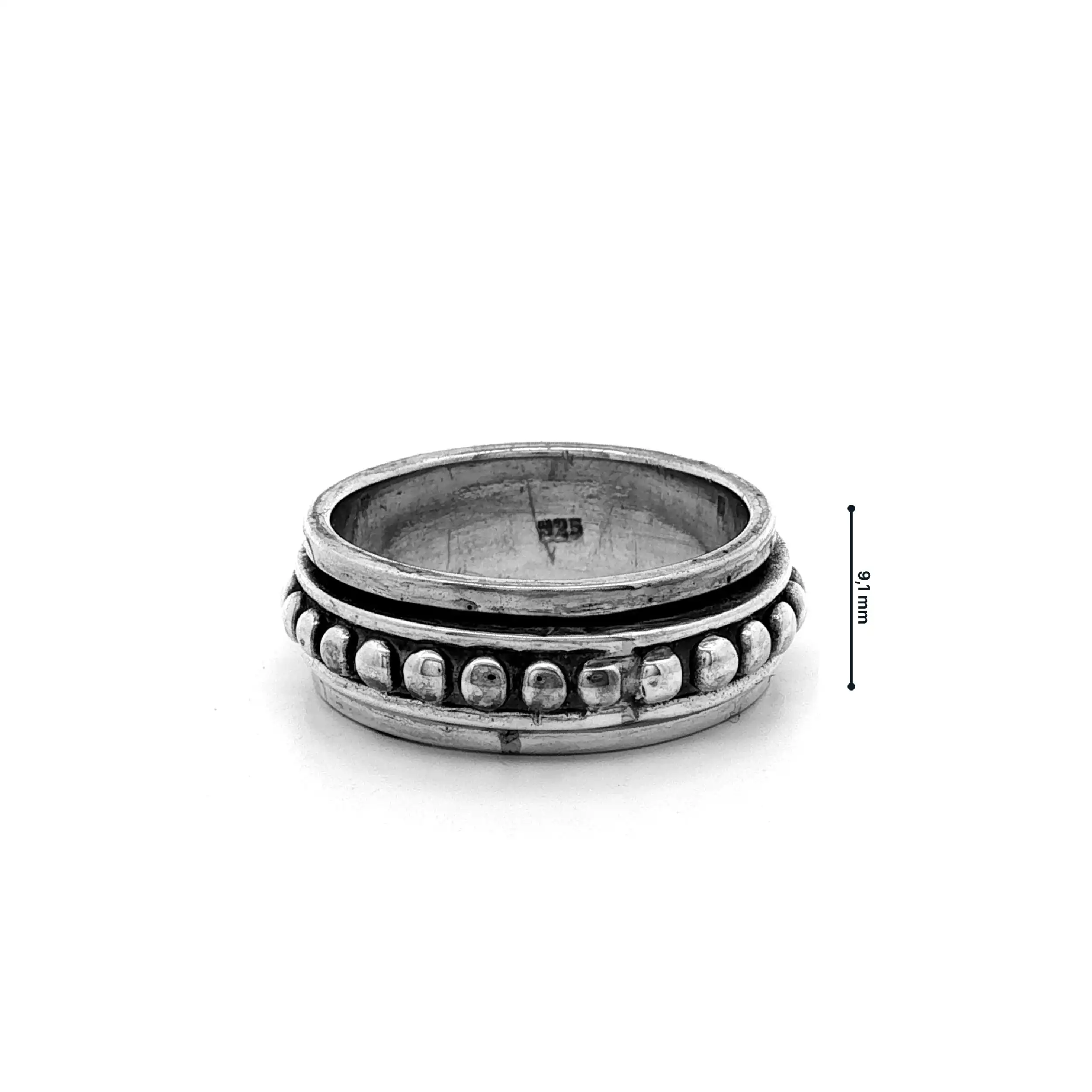 Herrenring Silber mit drehbarem Element