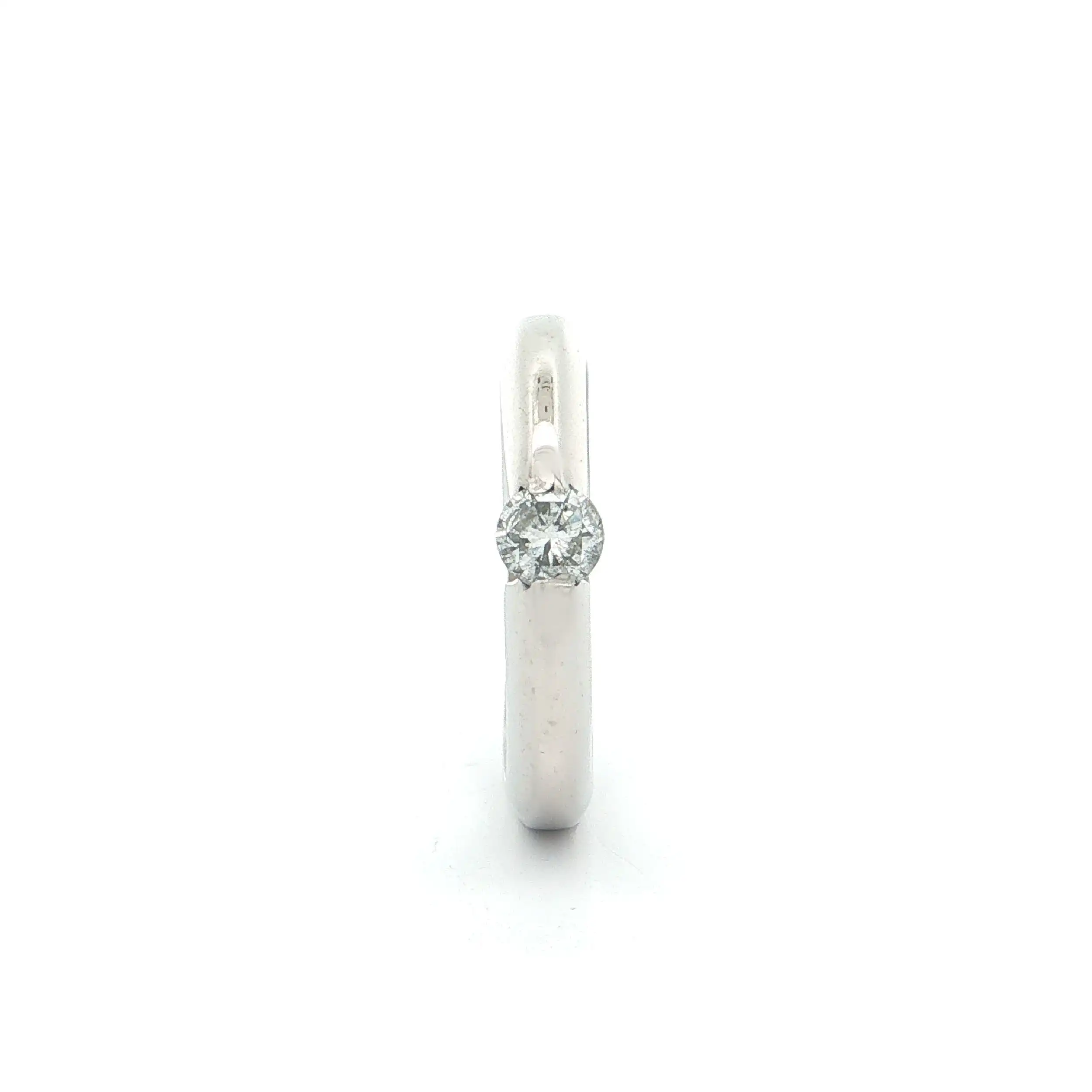 Solitärring Weißgold mit Brillant, graviert mit 0,25ct