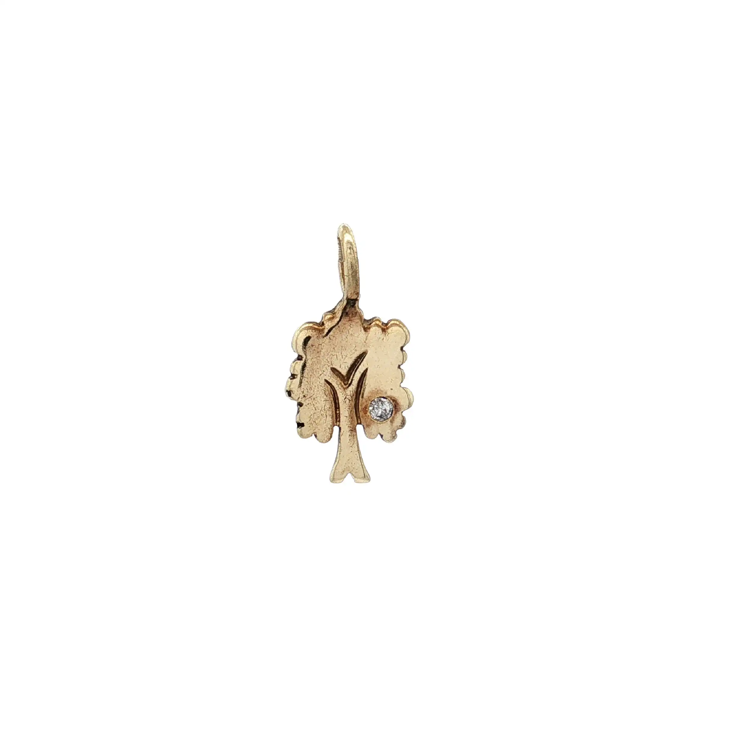 Anhänger Baum Gelbgold mit Diamant