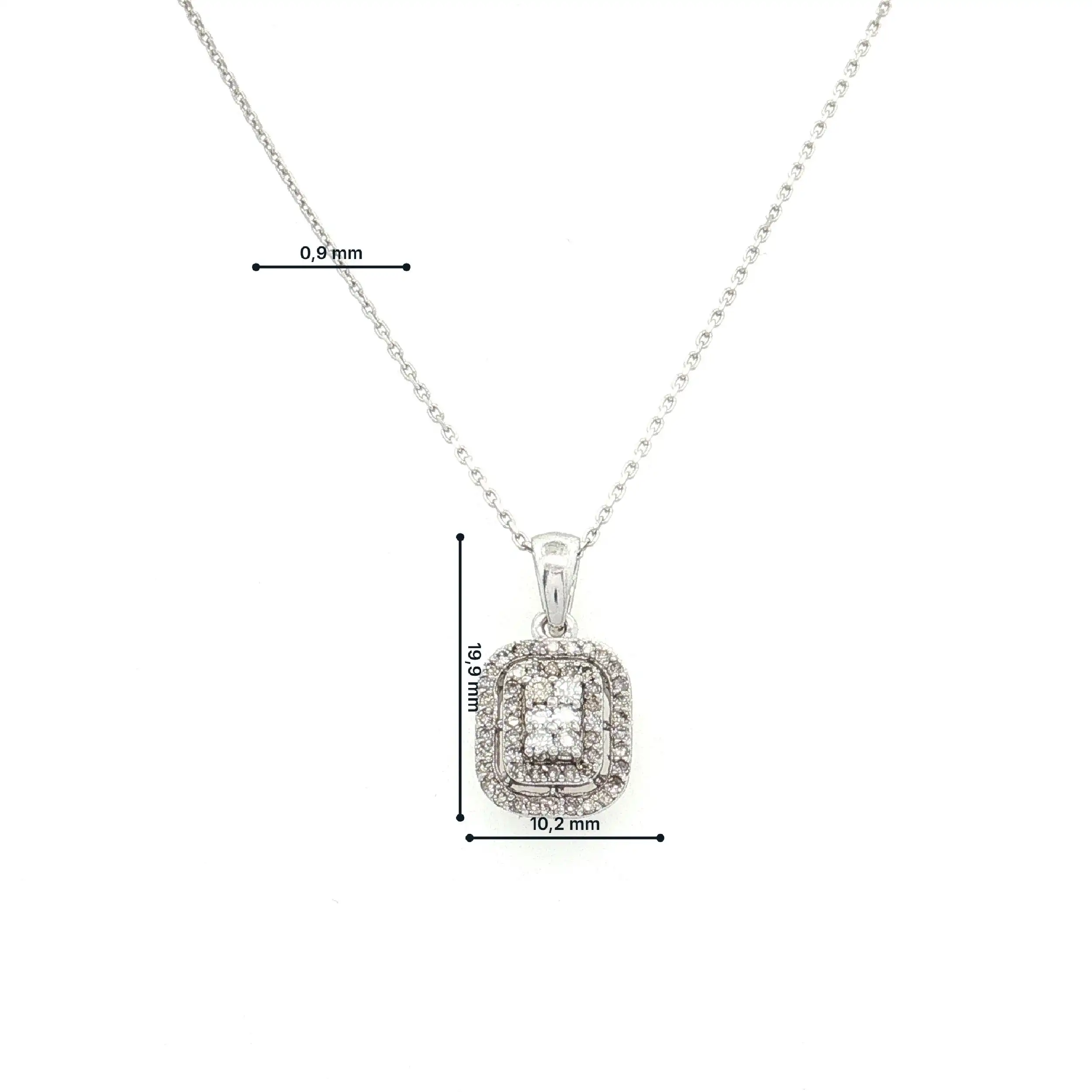 Kette mit Anhänger Brillant und Diamantbesatz Kette mit Anhänger Brillant und Diamantbesatz