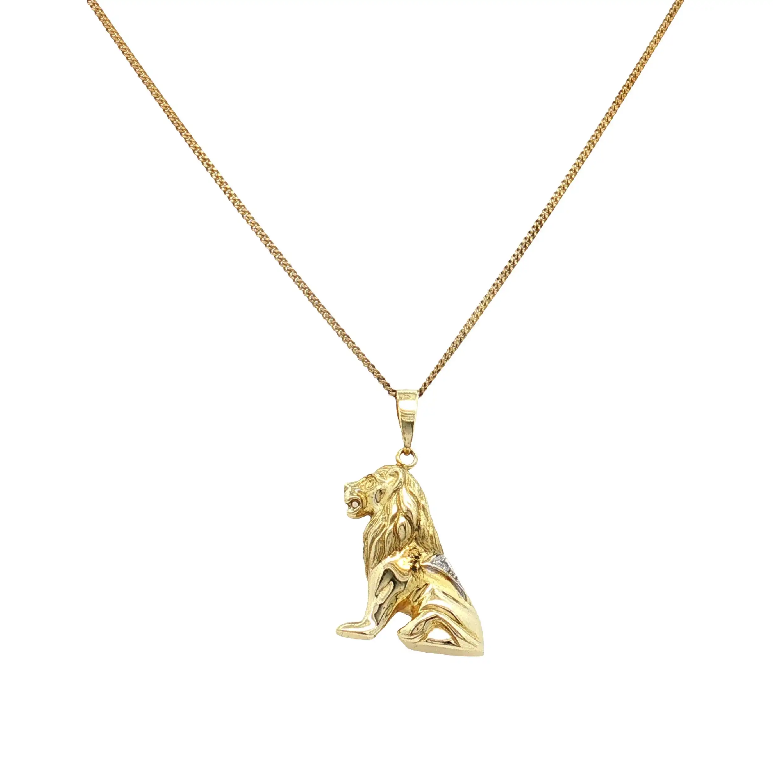 Kette Gelbgold mit Anhänger Löwe Kette Gelbgold mit Anhänger Löwe
