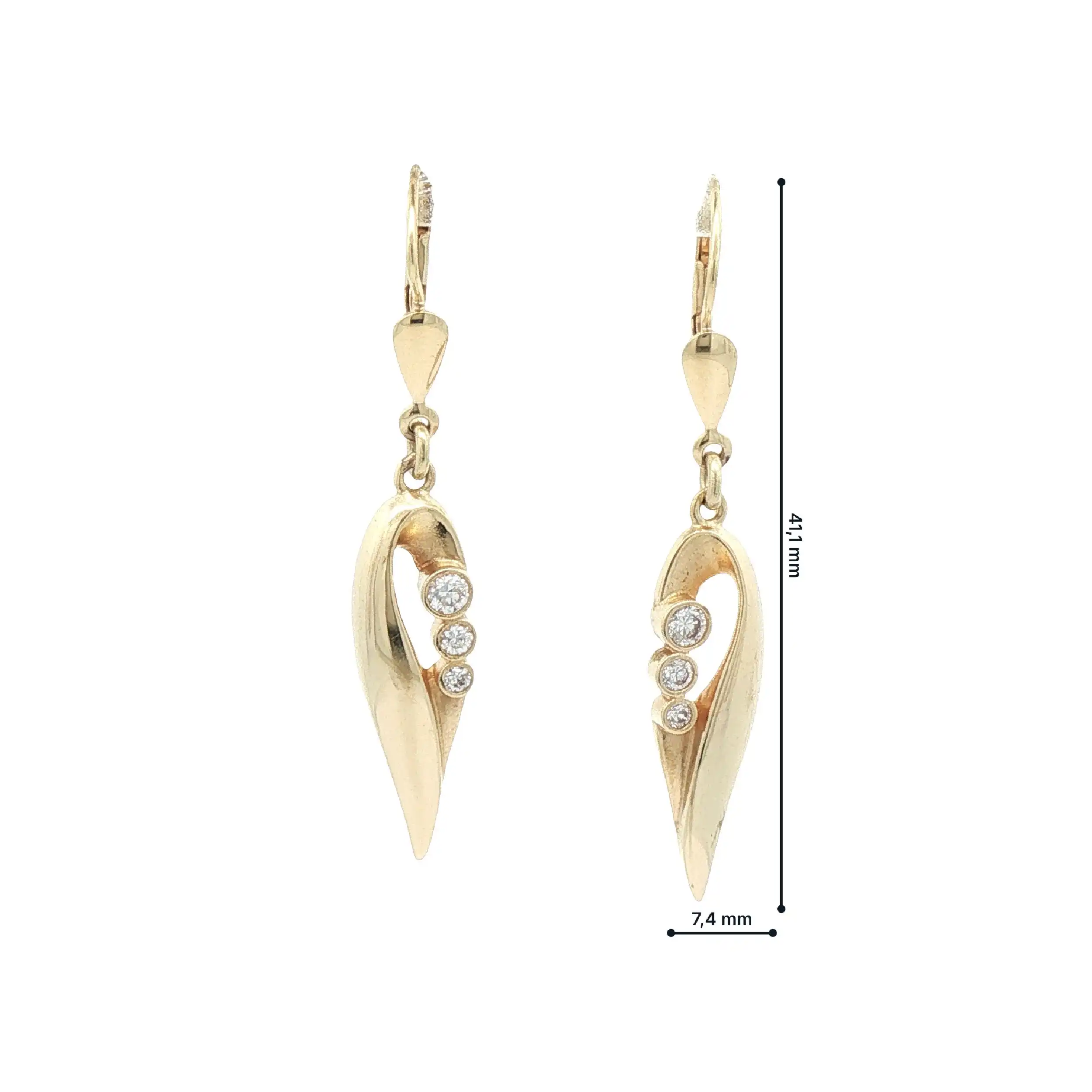 Ohrhänger Gelbgold mit Zirkonia Ohrhänger Gelbgold mit Zirkonia