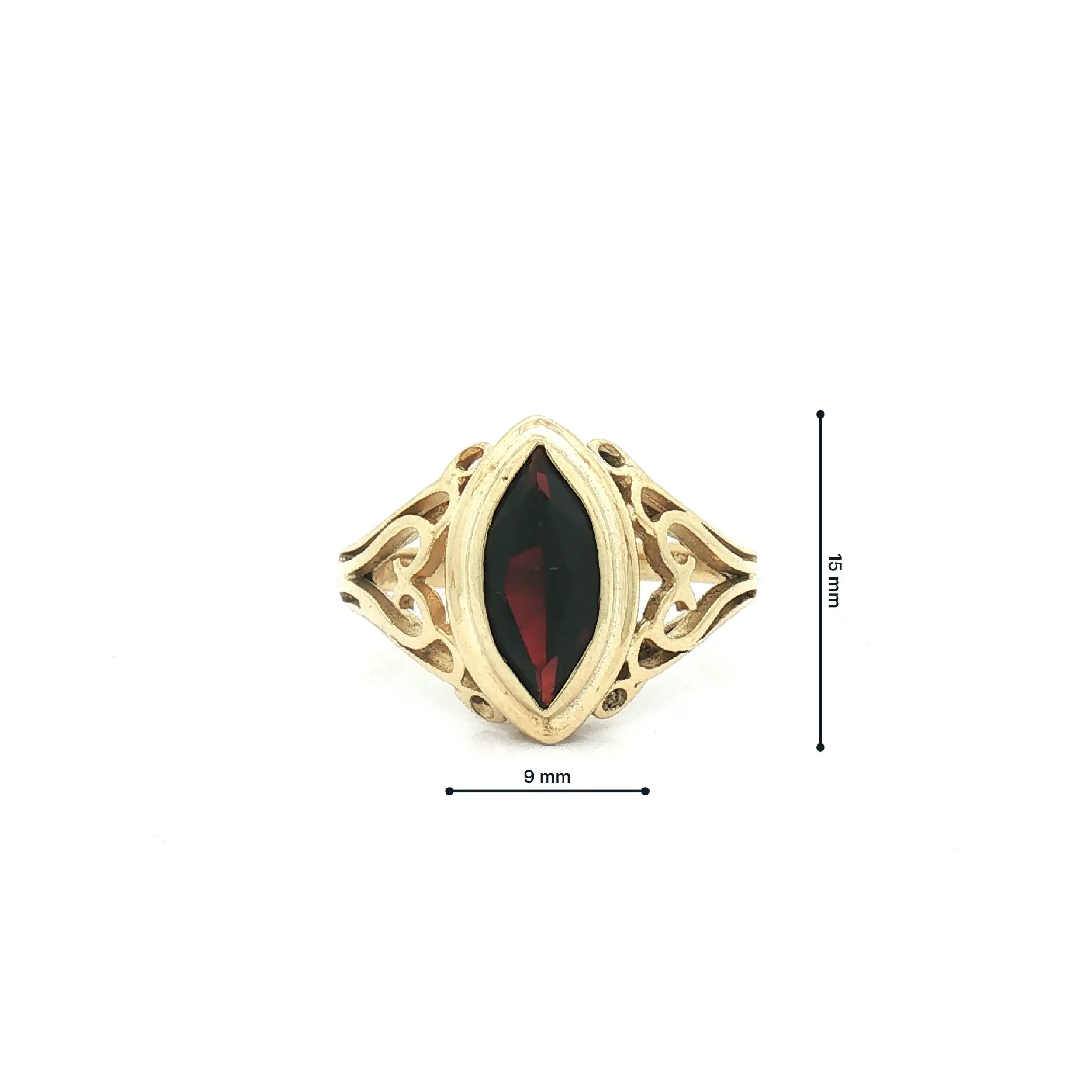 Ring Gelbgold mit rotem Farbstein