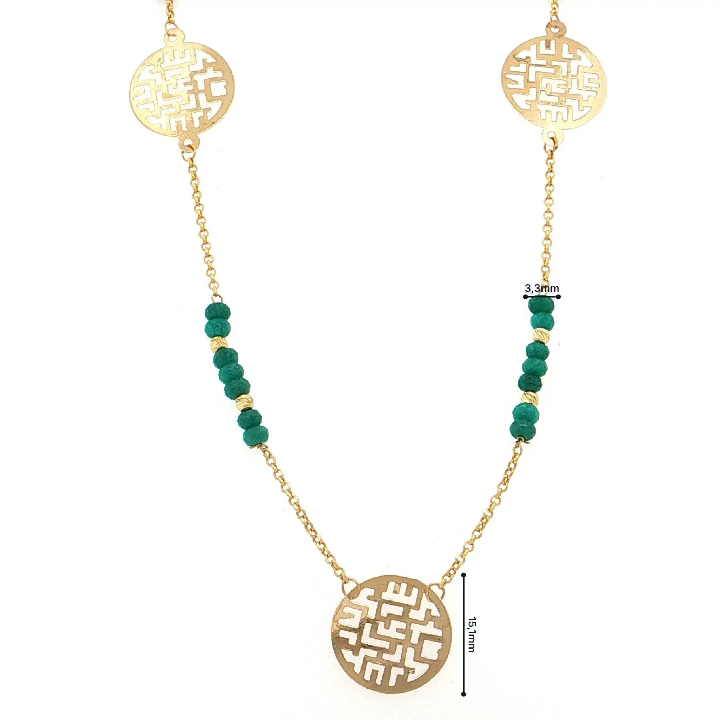 Kette Gelbgold mit bunten Farbsteinen