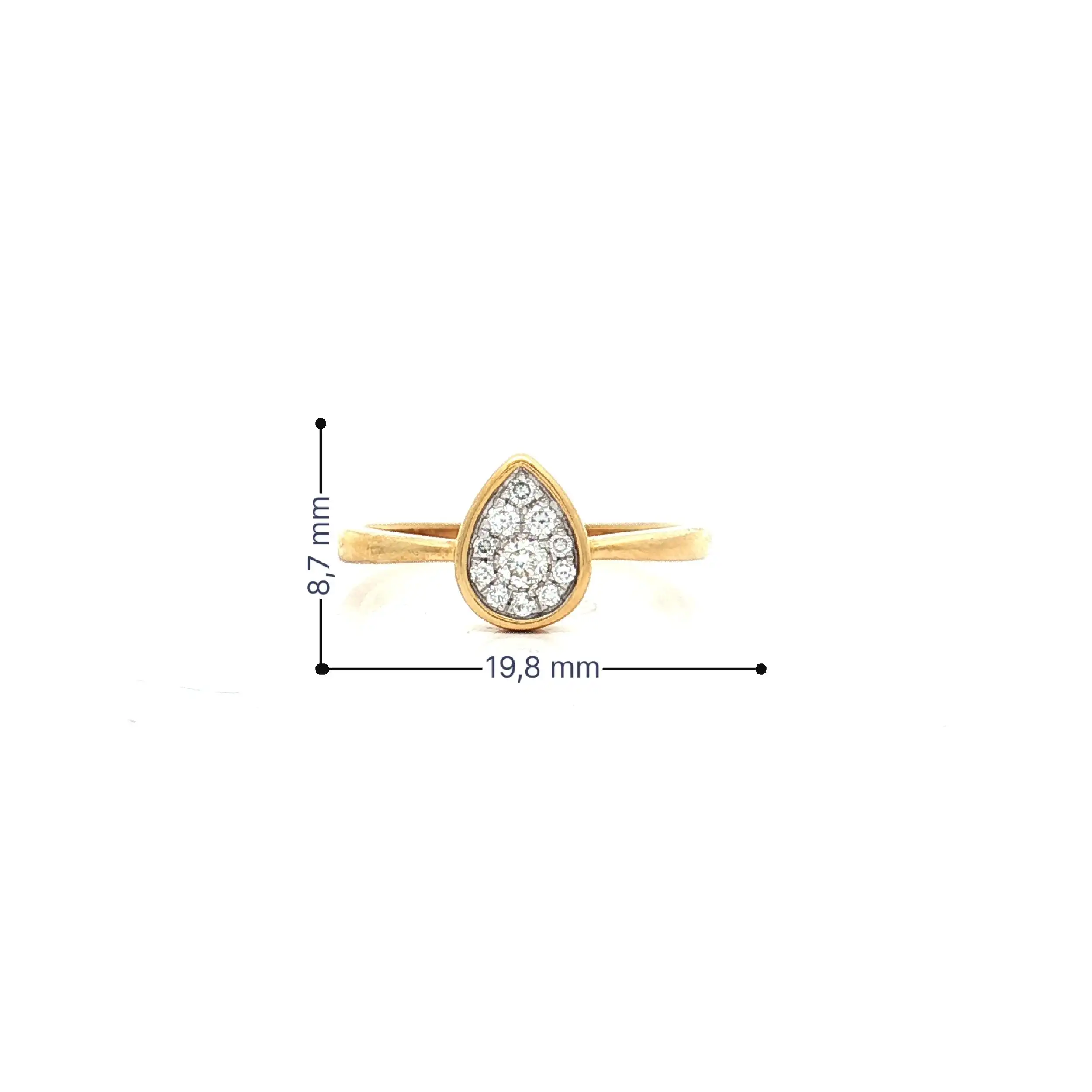 Ring Gelbgold "Tropfen" mit Brillanten Ring Gelbgold "Tropfen" mit Brillanten