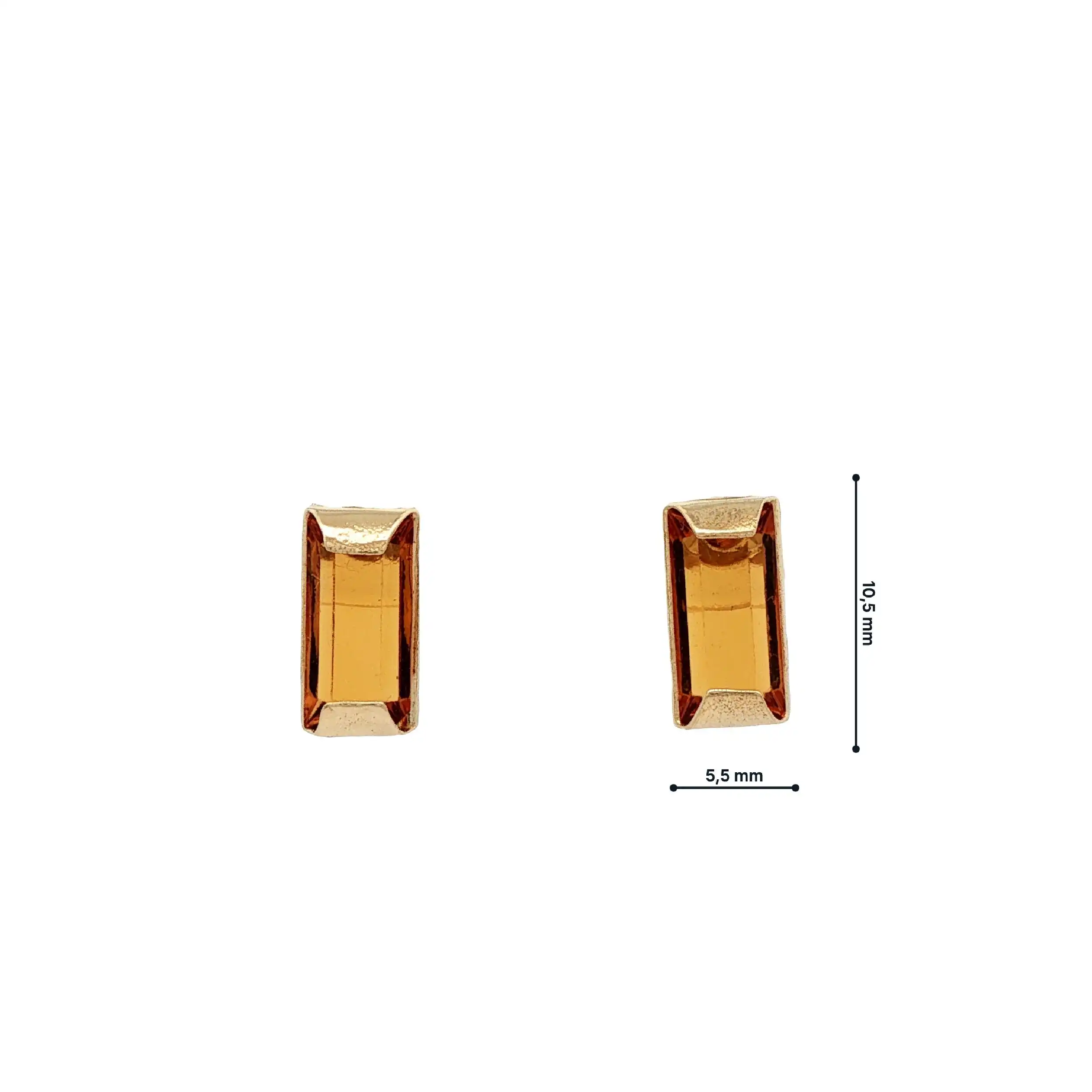 Ohrstecker Gelbgold mit orangem Farbstein
