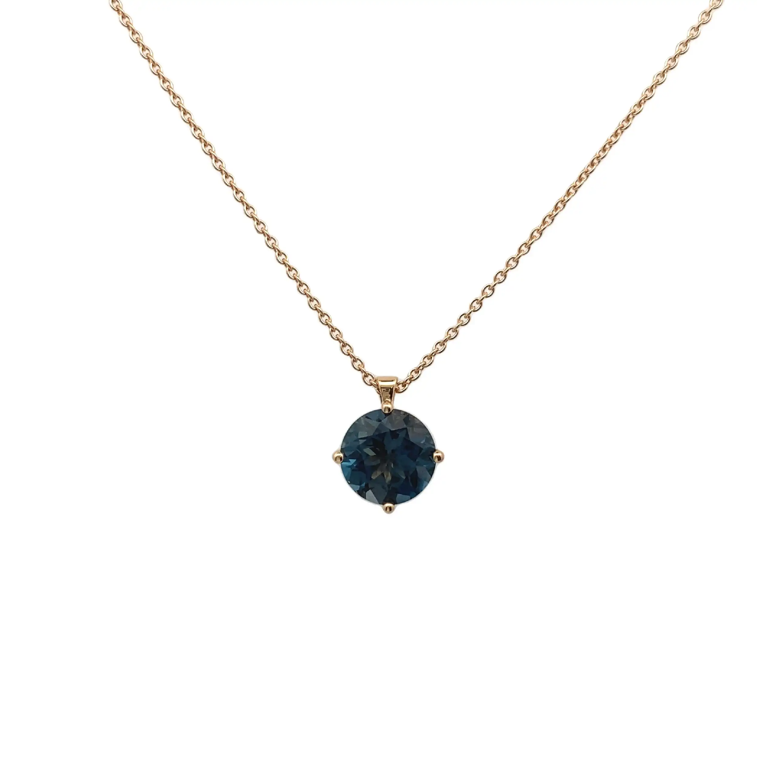 Kette mit Anhänger Rotgold mit London Topas Rüschenbeck Kette mit Anhänger Rotgold mit London Topas Rüschenbeck