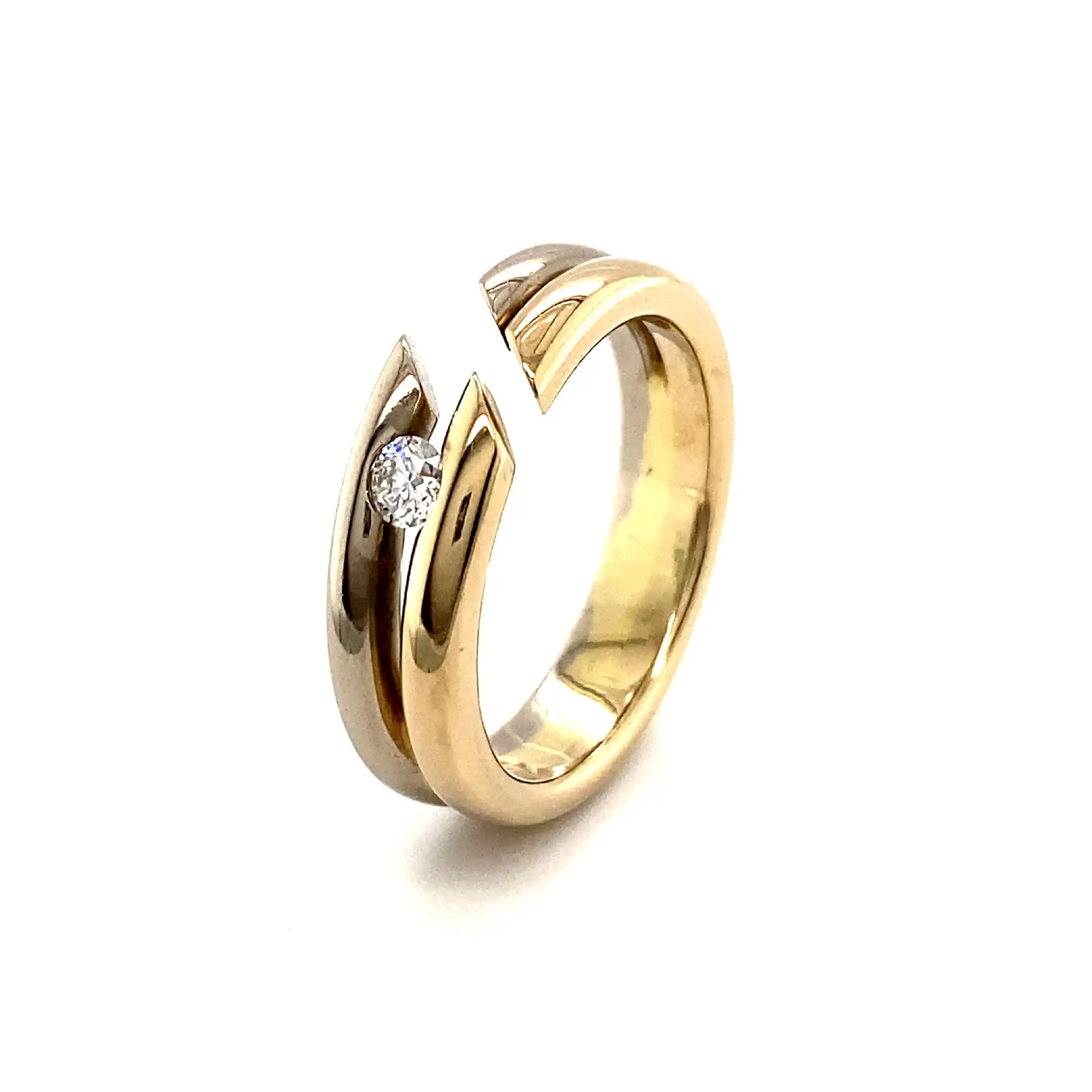 Ring Bicolor mit Brillant