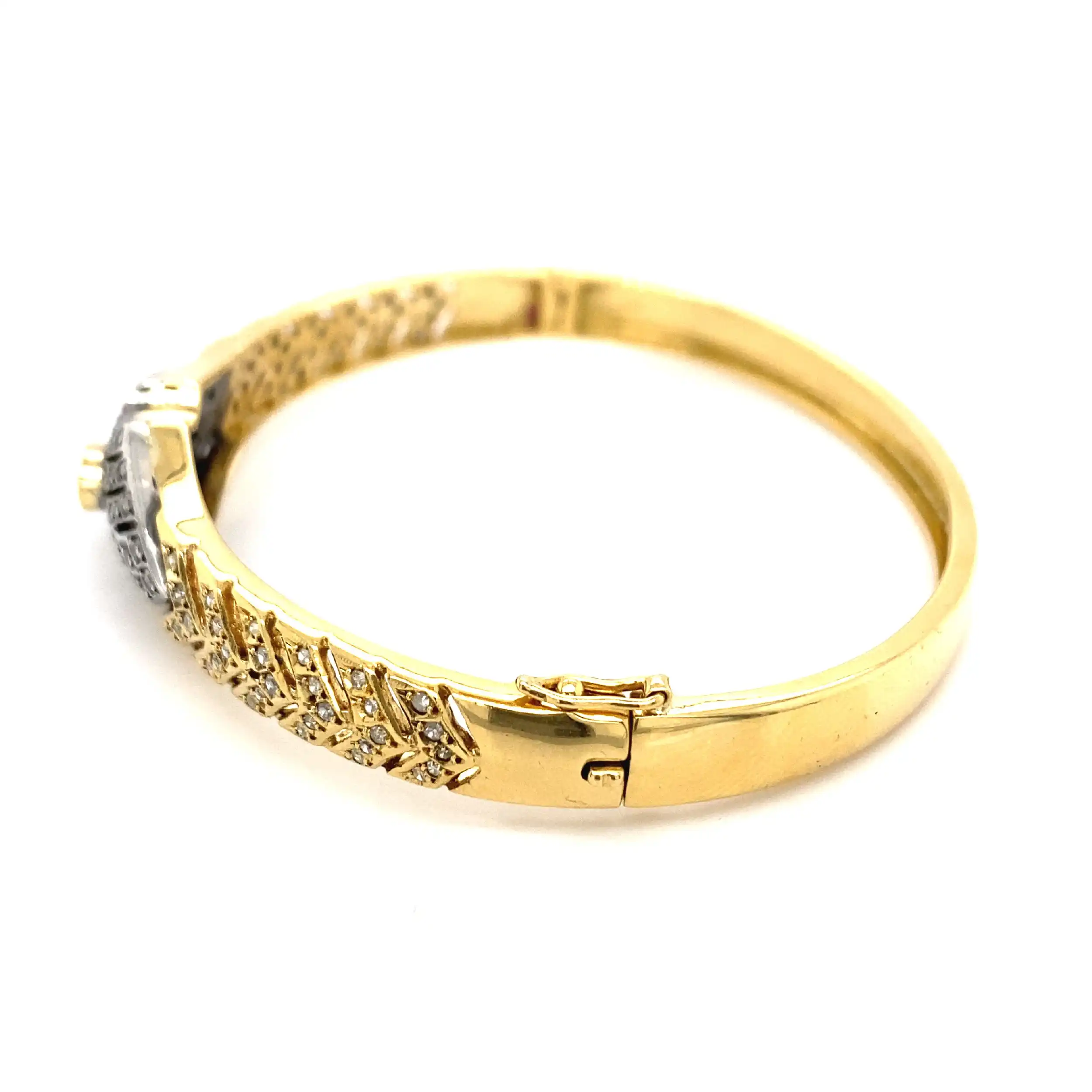Armreif Bicolor mit Saphir & Diamanten