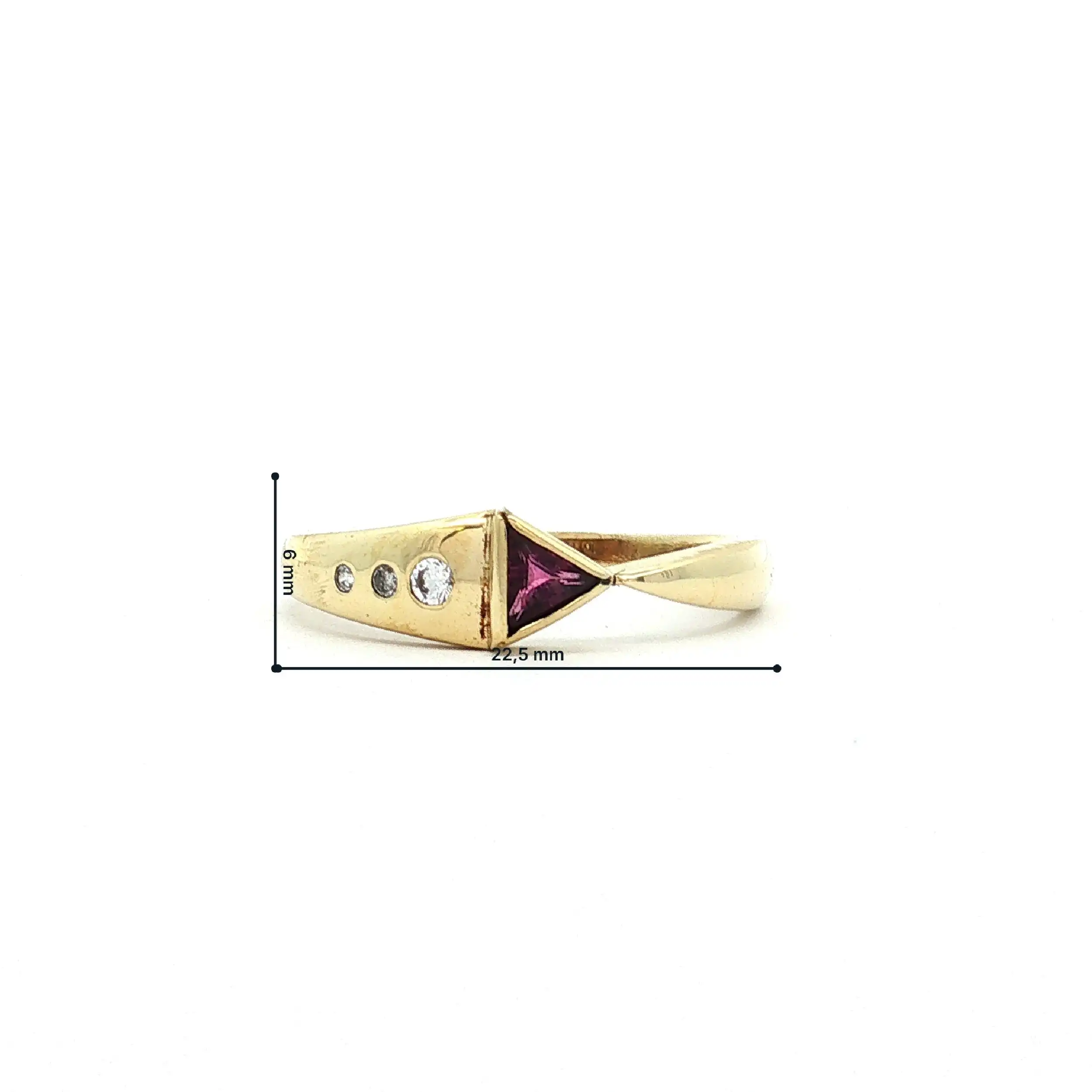 Ring Gelbgold mit pinken Stein und Zirkonia Ring Gelbgold mit pinken Stein und Zirkonia