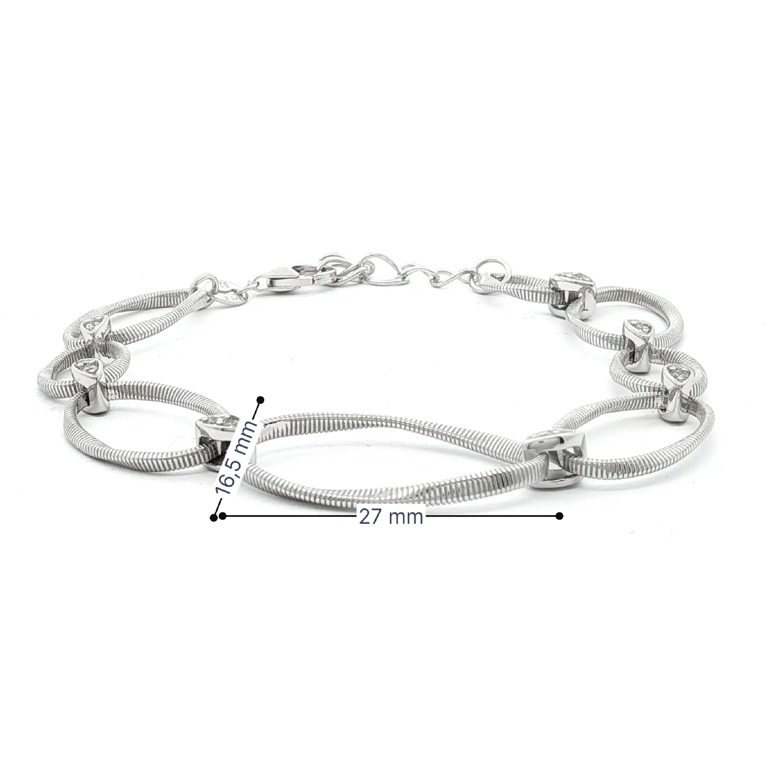 Ankerarmband Silber mit Zirkonia Ankerarmband Silber mit Zirkonia