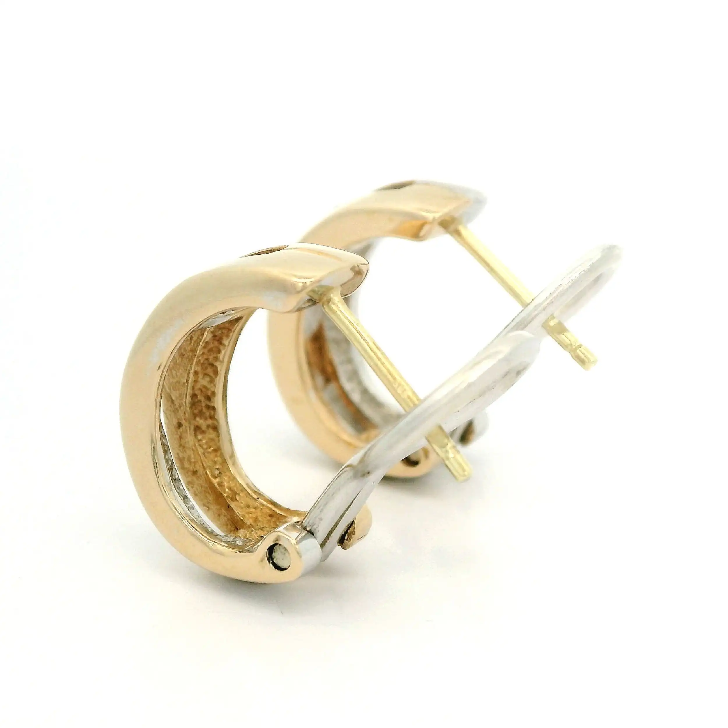 Creolen Bicolor mit Brillant Creolen Bicolor mit Brillant