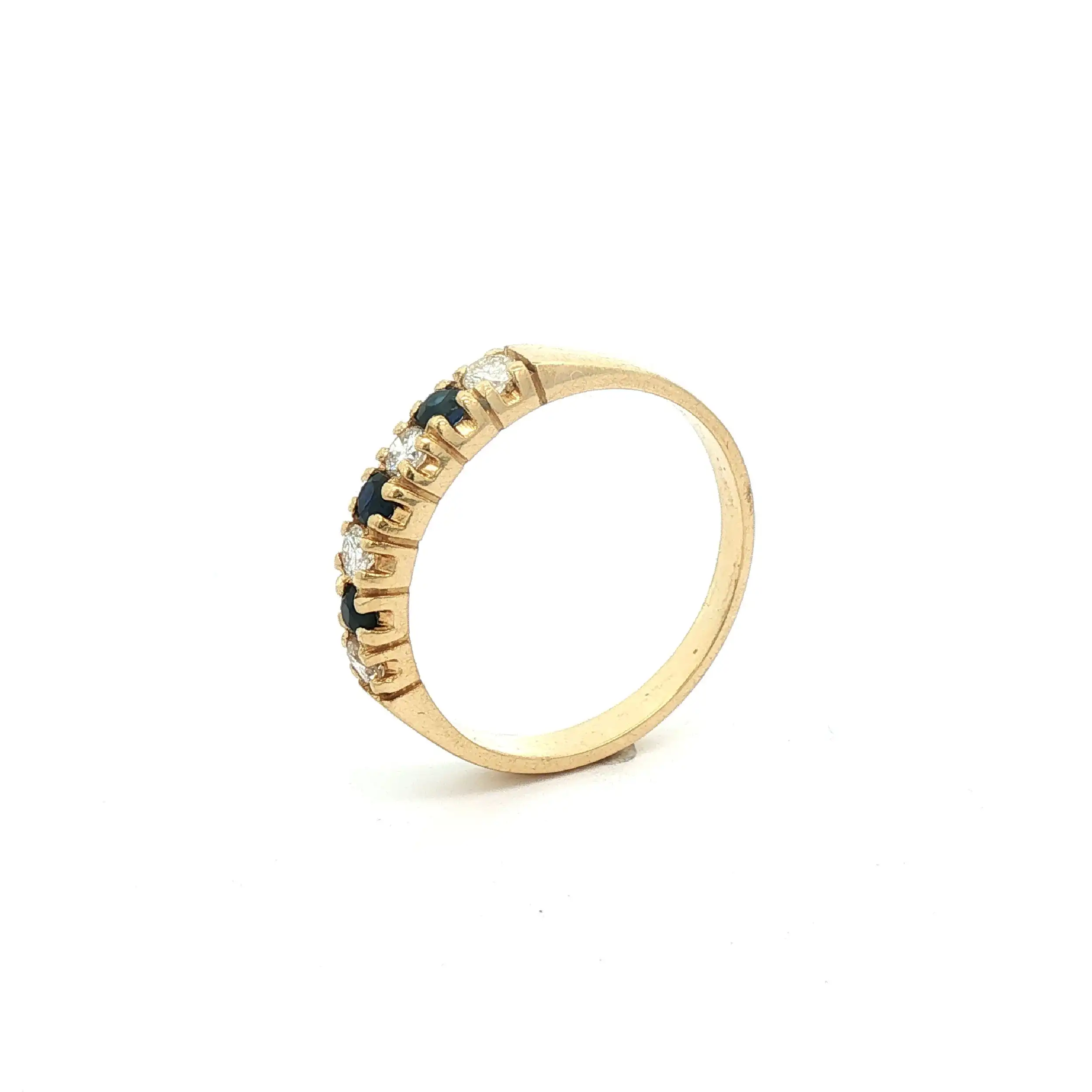 Ring Gelbgold mit Saphir und Brillanten