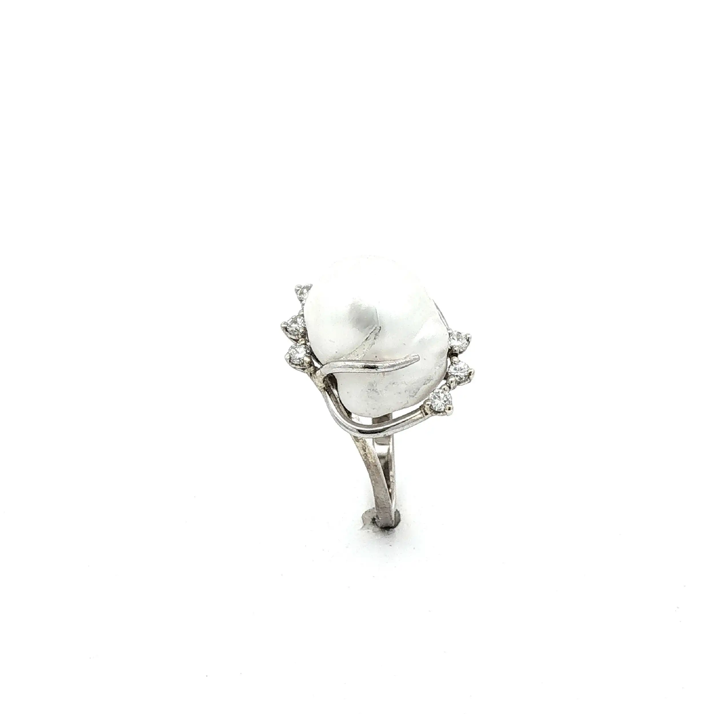 Ring Weißgold mit Mabeperle und Brillanten