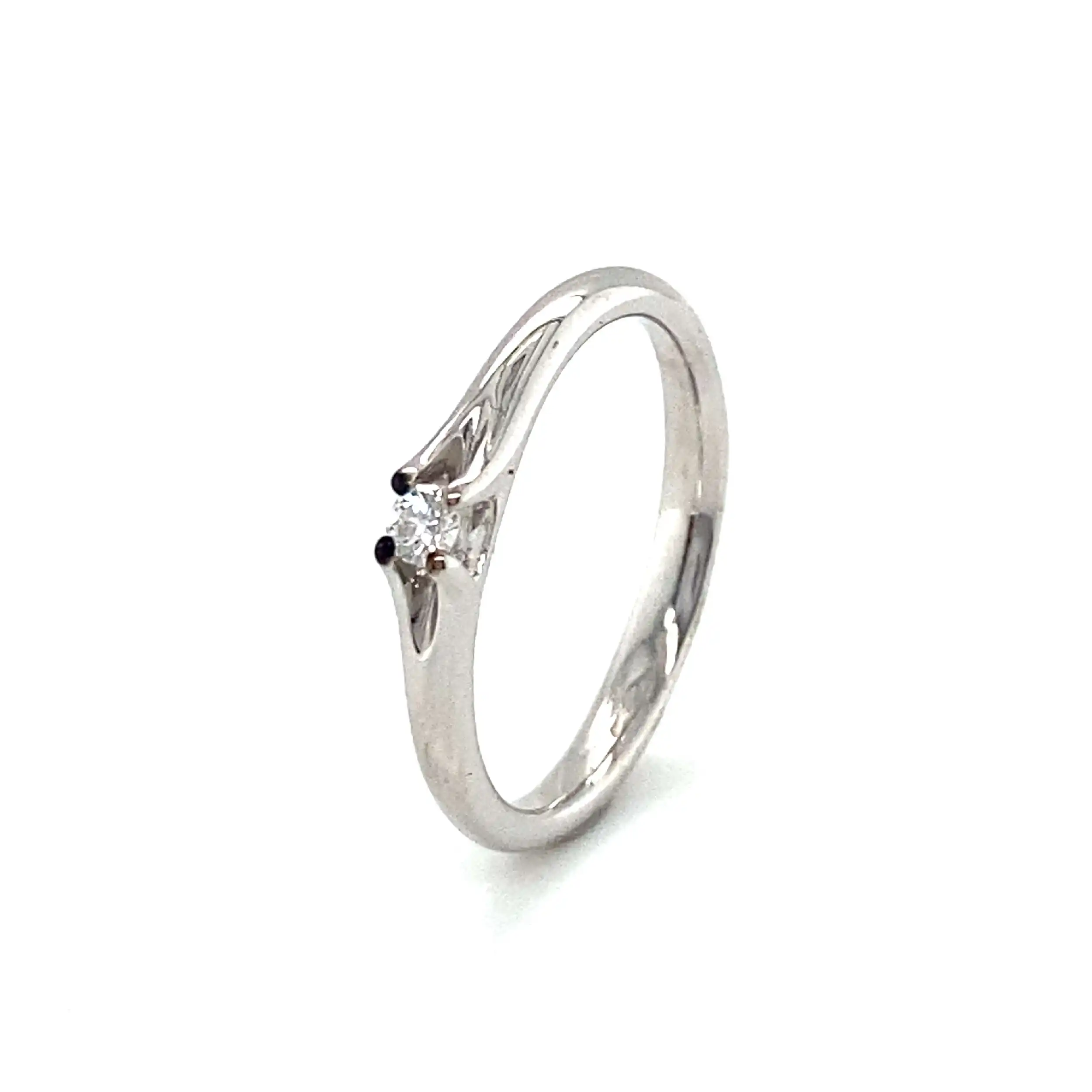 Ring Weißgold mit Brillant Ring Weißgold mit Brillant
