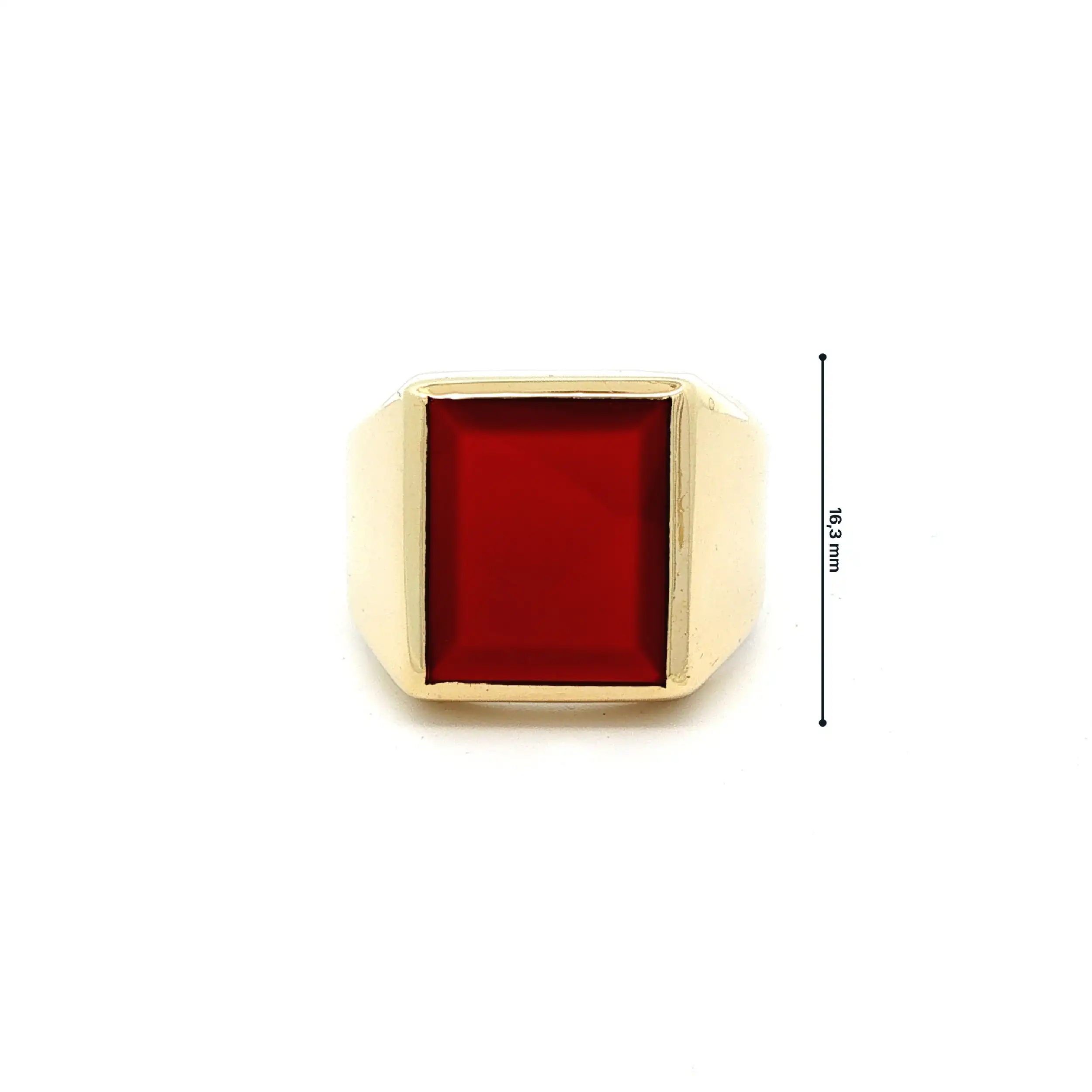 Ring Gelbgold mit rotem Farbstein