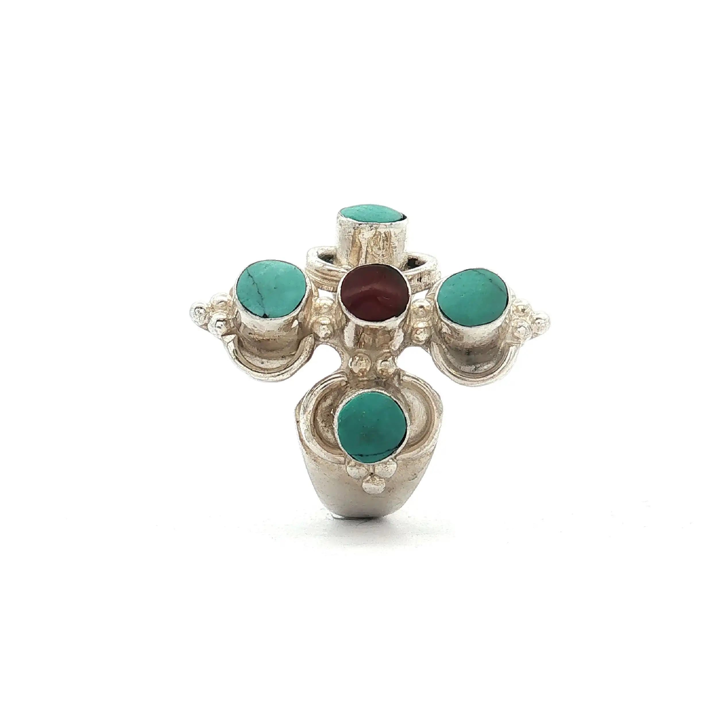 Ring mit Türkis und roten Stein Ring mit Türkis und roten Stein