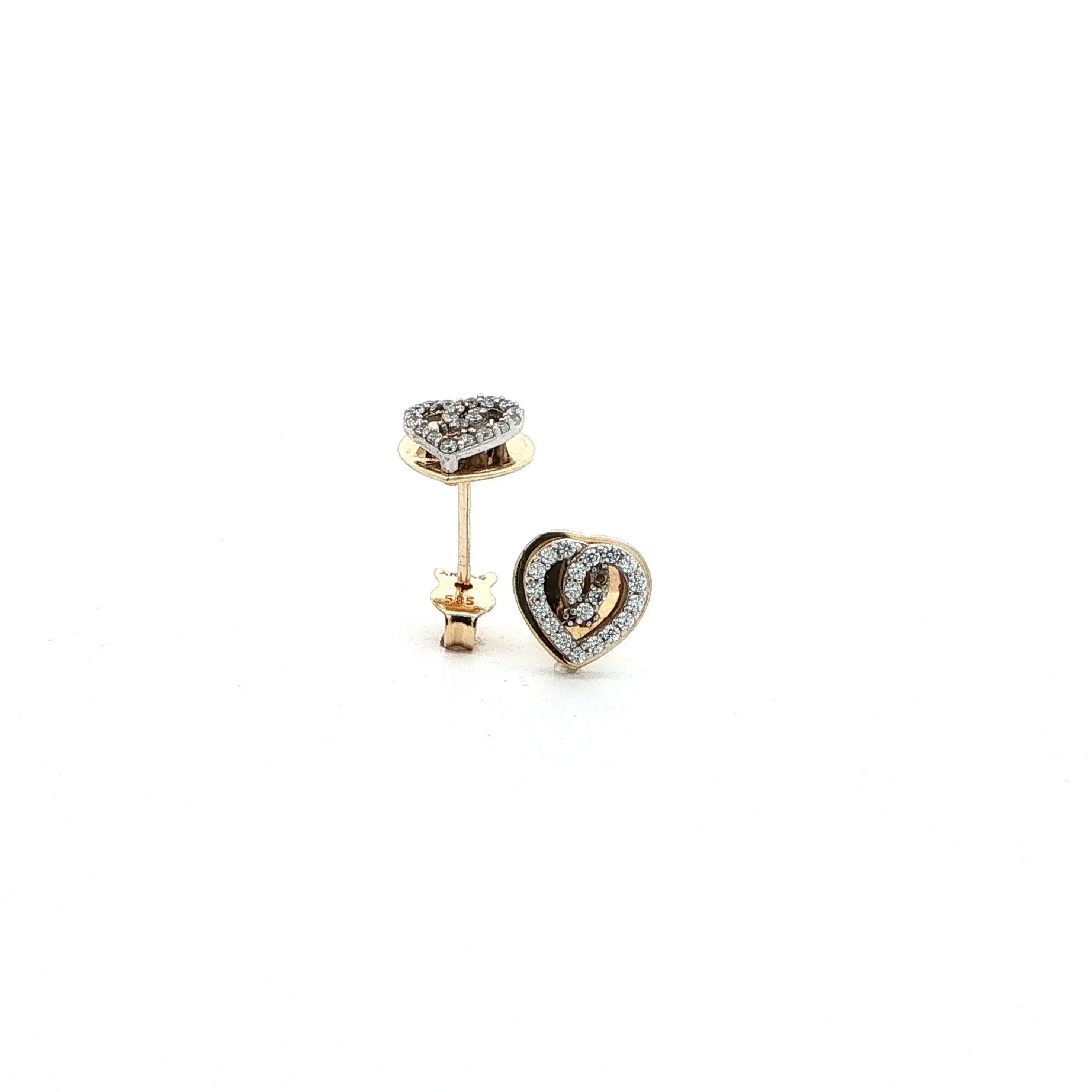 Ohrstecker Bicolor Herz mit Zirkonia Ohrstecker Bicolor Herz mit Zirkonia