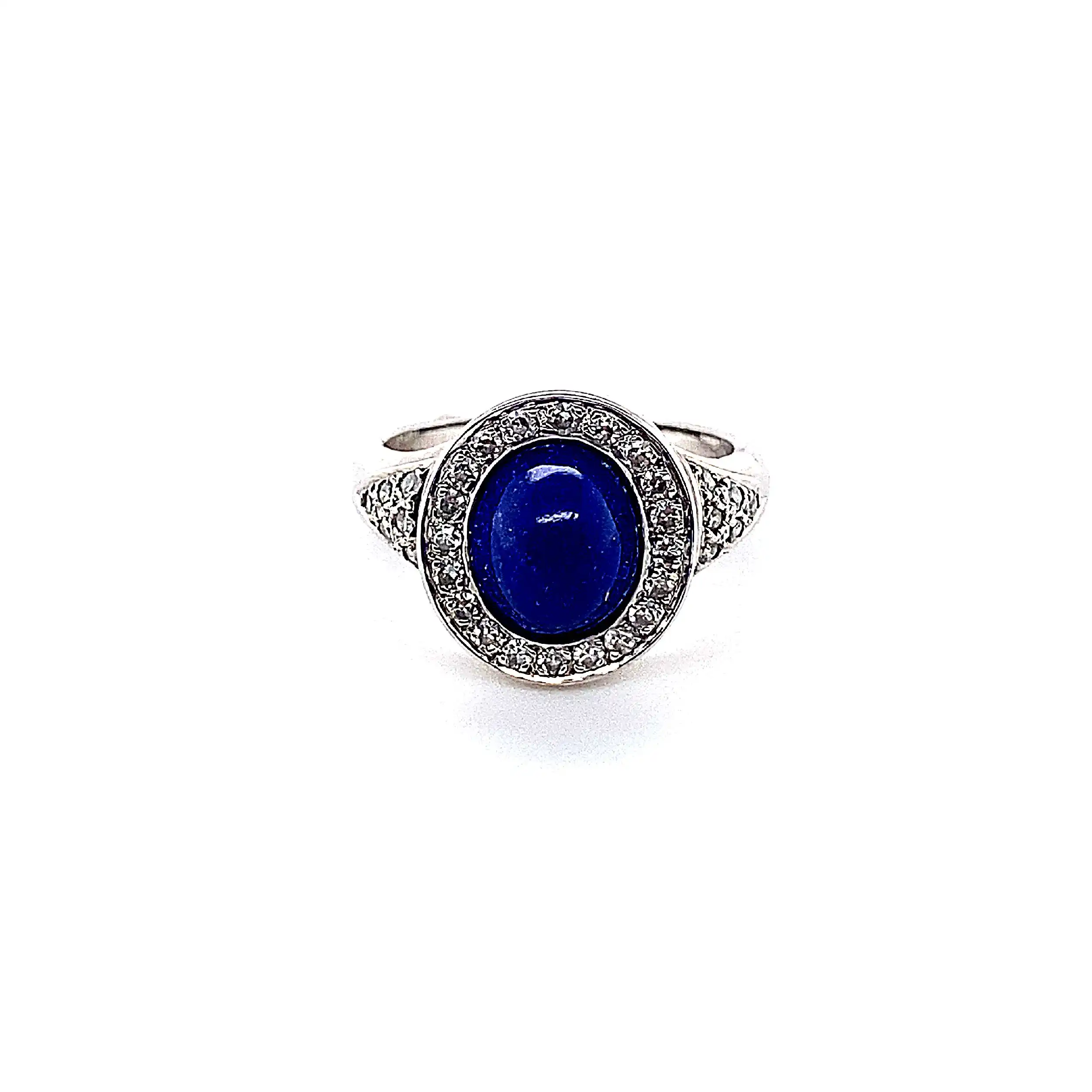 Ring Weißgold mit Lapis und Diamanten Ring Weißgold mit Lapis und Diamanten