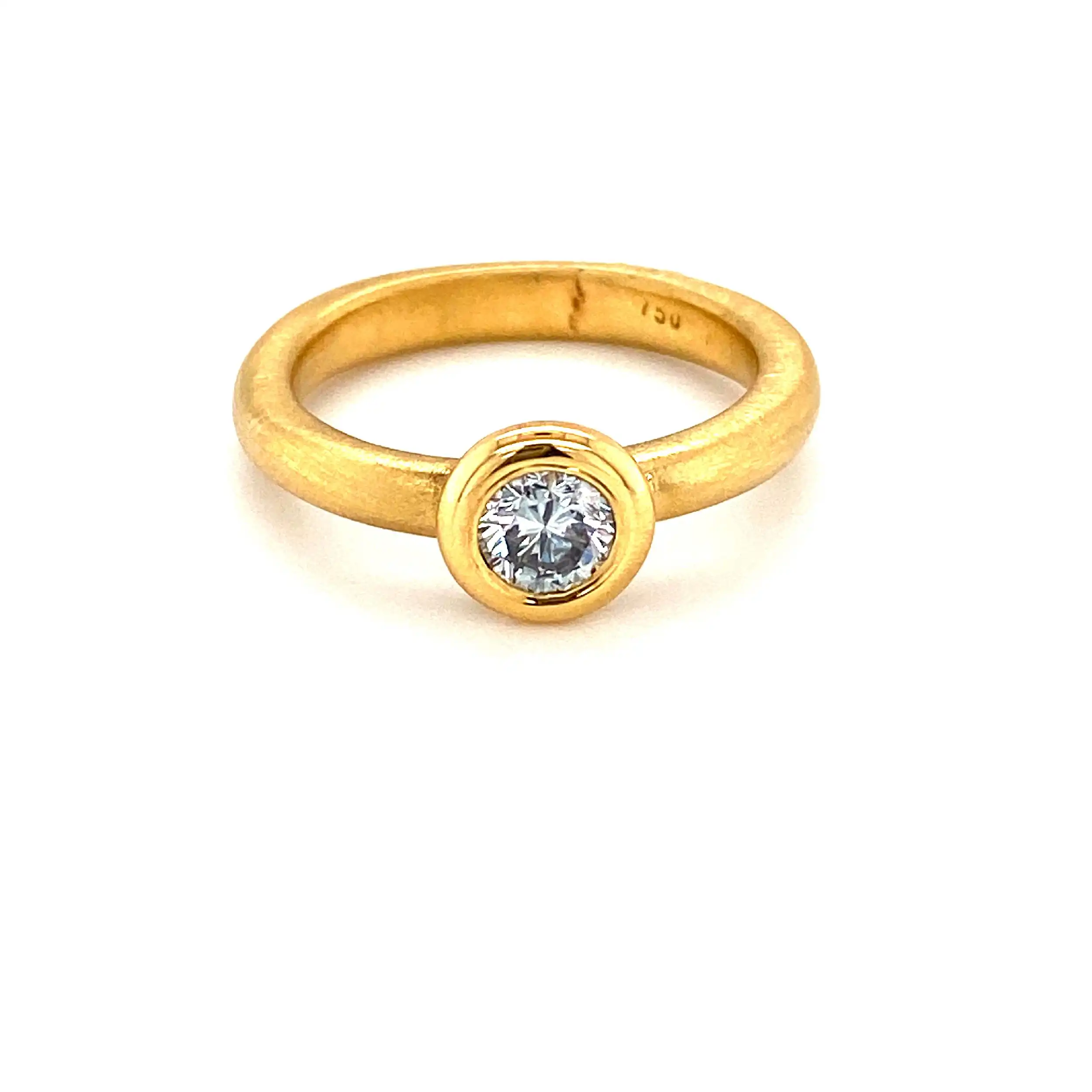 Ring Gelbgold mattiert mit Brillant Ring Gelbgold mattiert mit Brillant