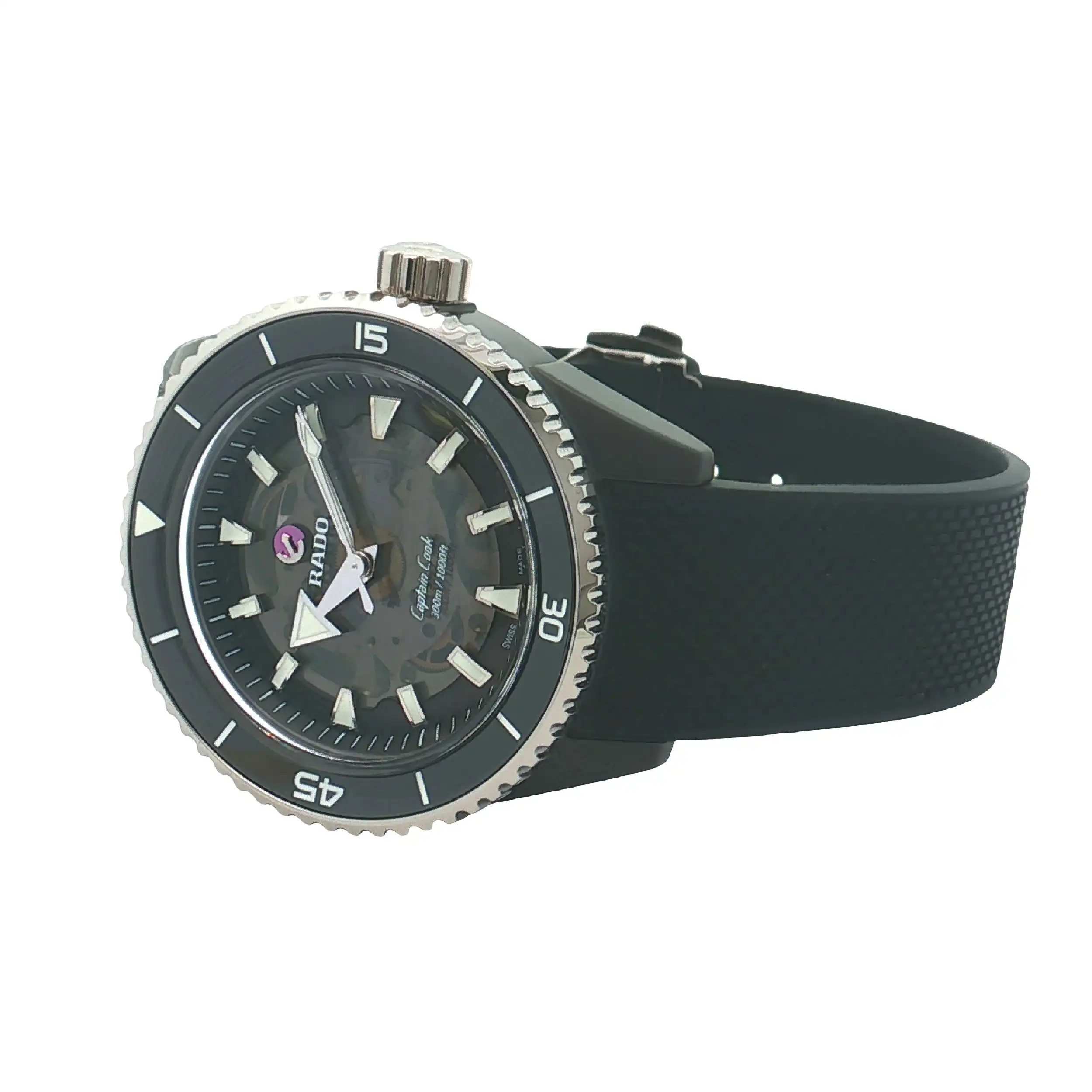 Herrenuhr Rado Captain Cook Black Kautschuk Band, wie neu! Herrenuhr Rado Captain Cook Black Kautschuk Band, wie neu!