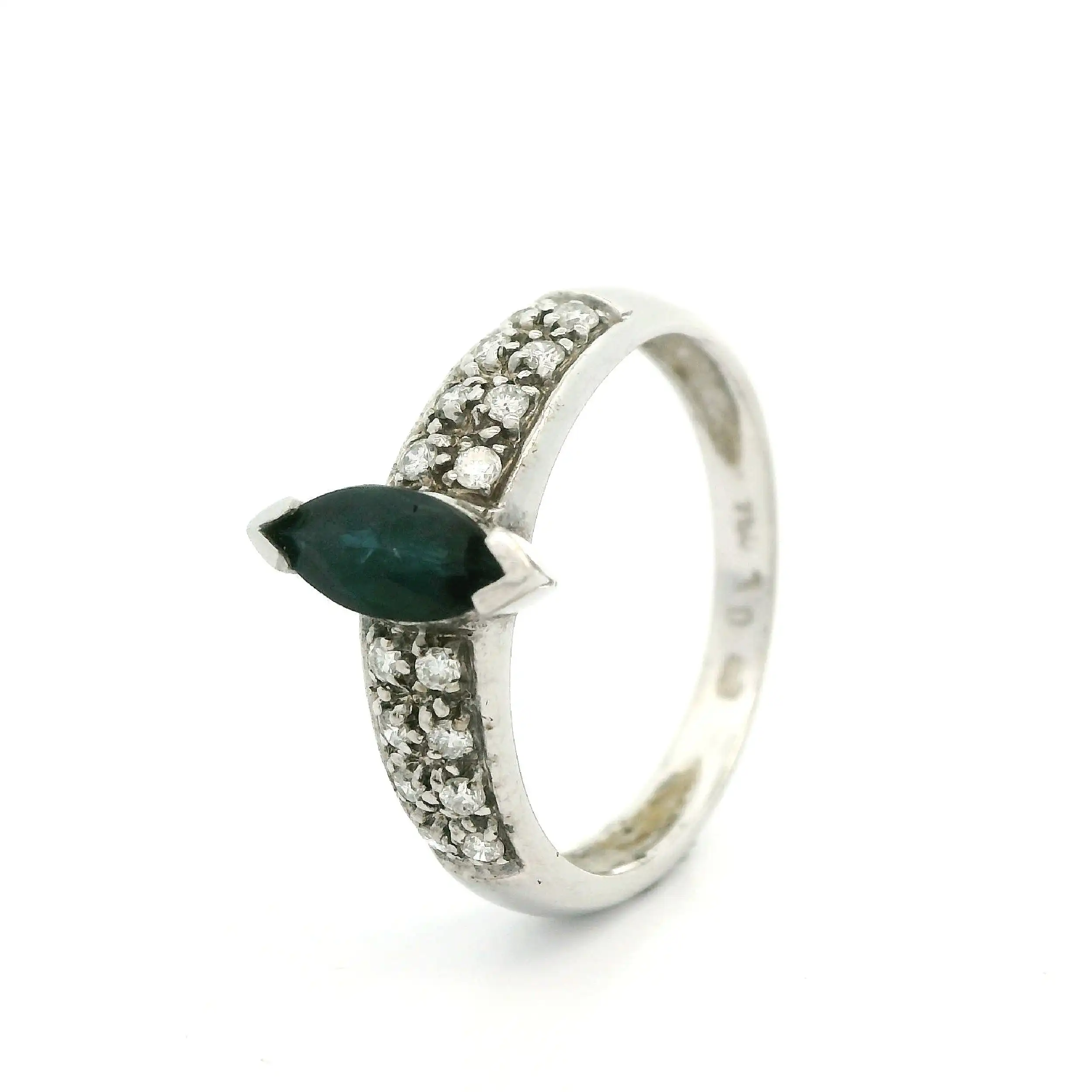 Ring Weißgold mit Brillanten und Saphir Ring Weißgold mit Brillanten und Saphir