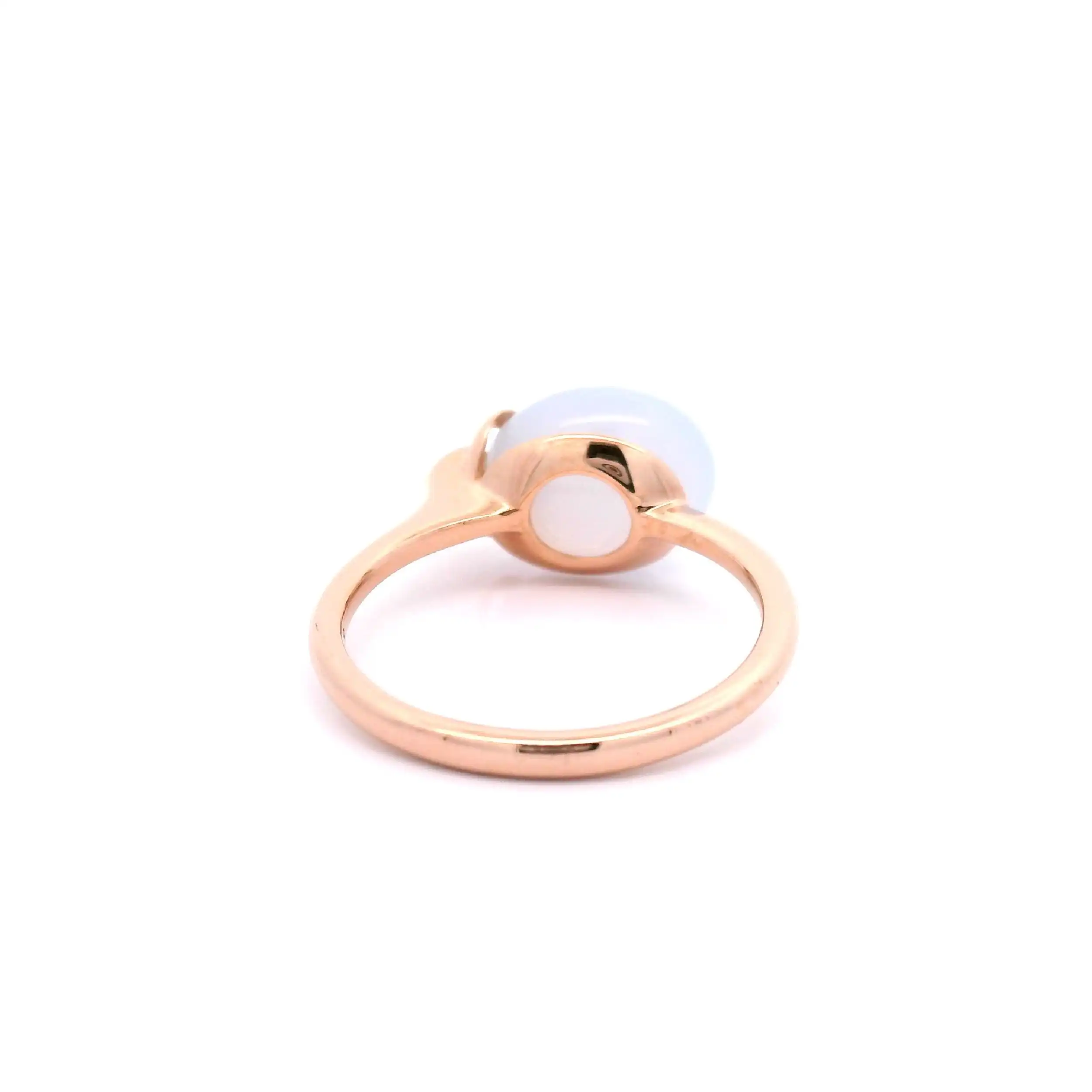 Ring Roségold mit Chalcedon Cabochon und Brillant