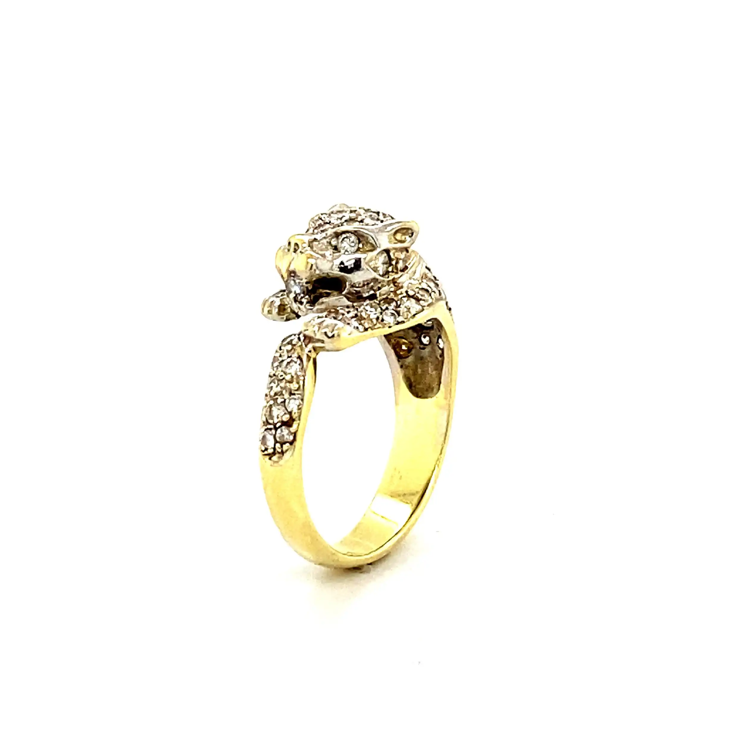 Ring Bicolor mit Brillanten Panther Ring Bicolor mit Brillanten Panther