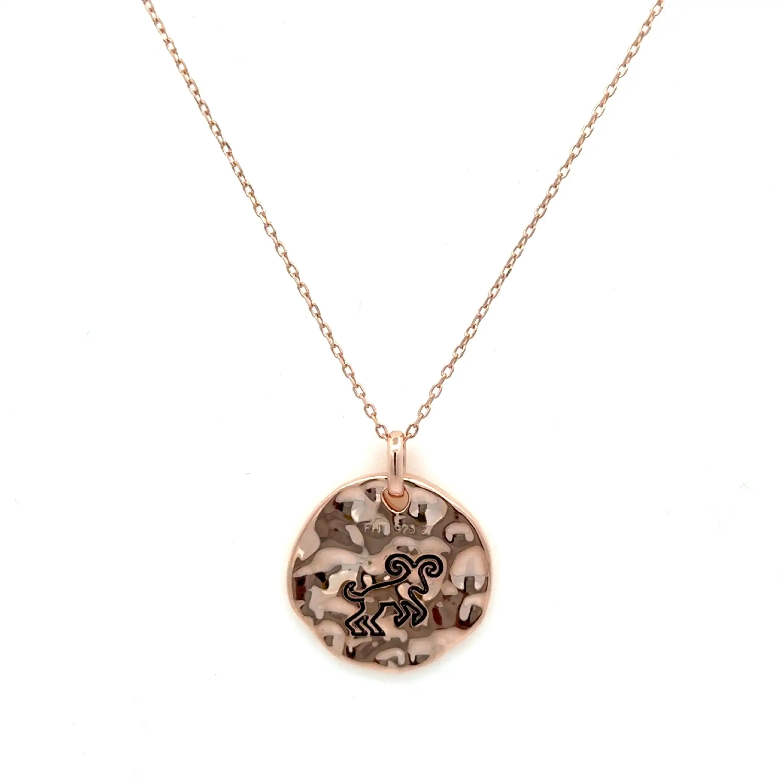 Collier Silber rose vergoldet Sternzeichen Widder mit 4 Zirkonia Collier Silber rose vergoldet Sternzeichen Widder mit 4 Zirkonia
