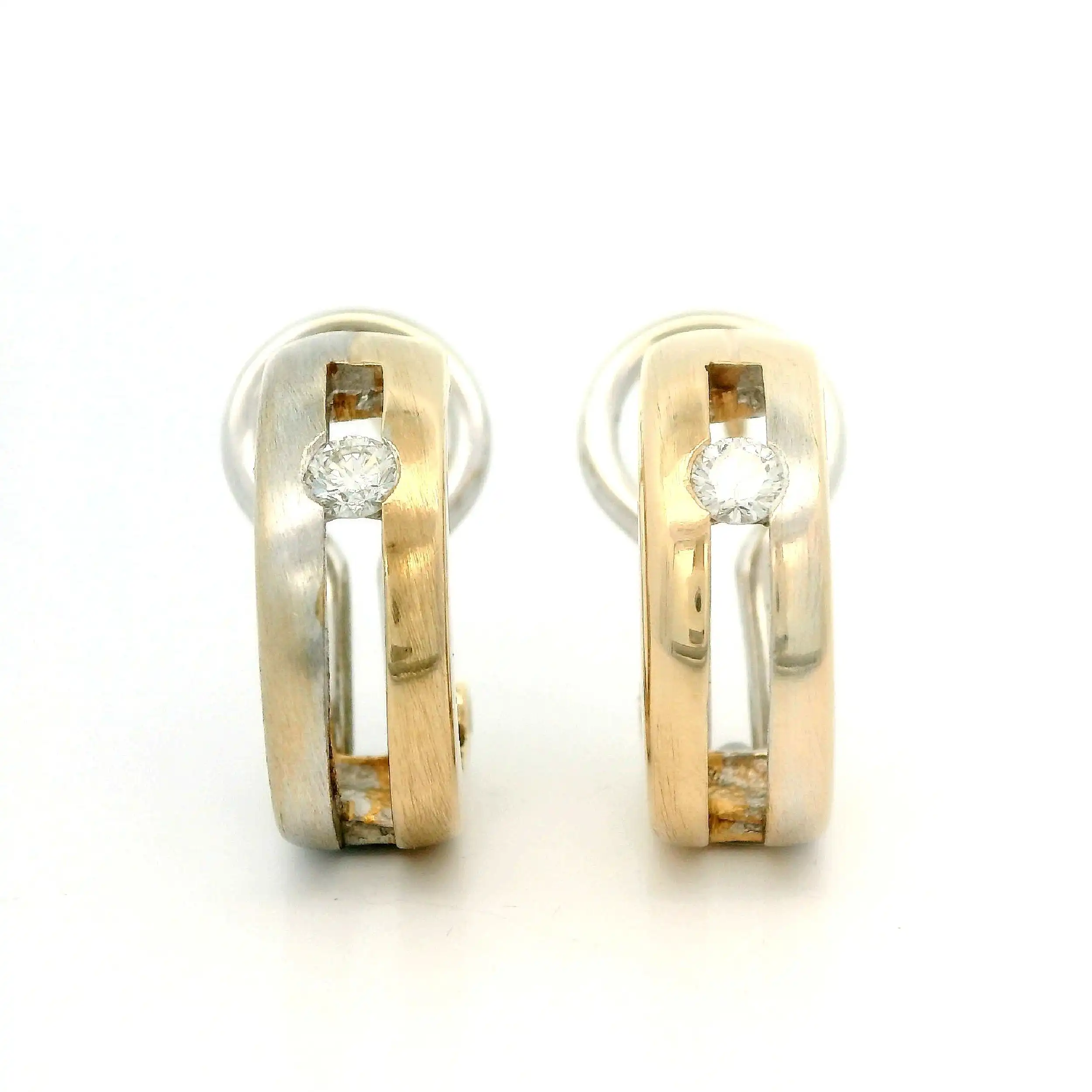 Creolen Bicolor mit Brillant Creolen Bicolor mit Brillant