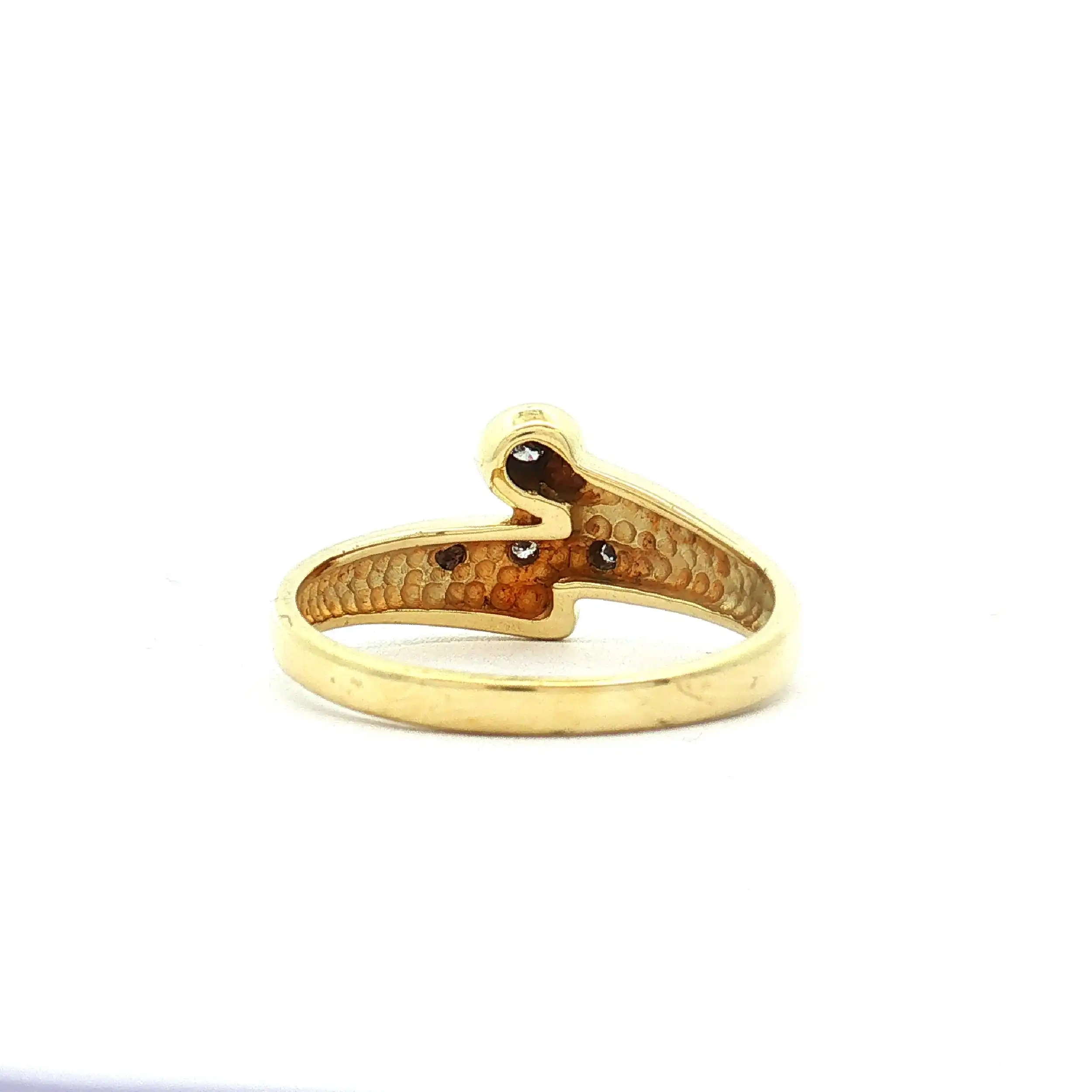 Ring Gelbgold mit Brillanten, graviert mit 0,11ct