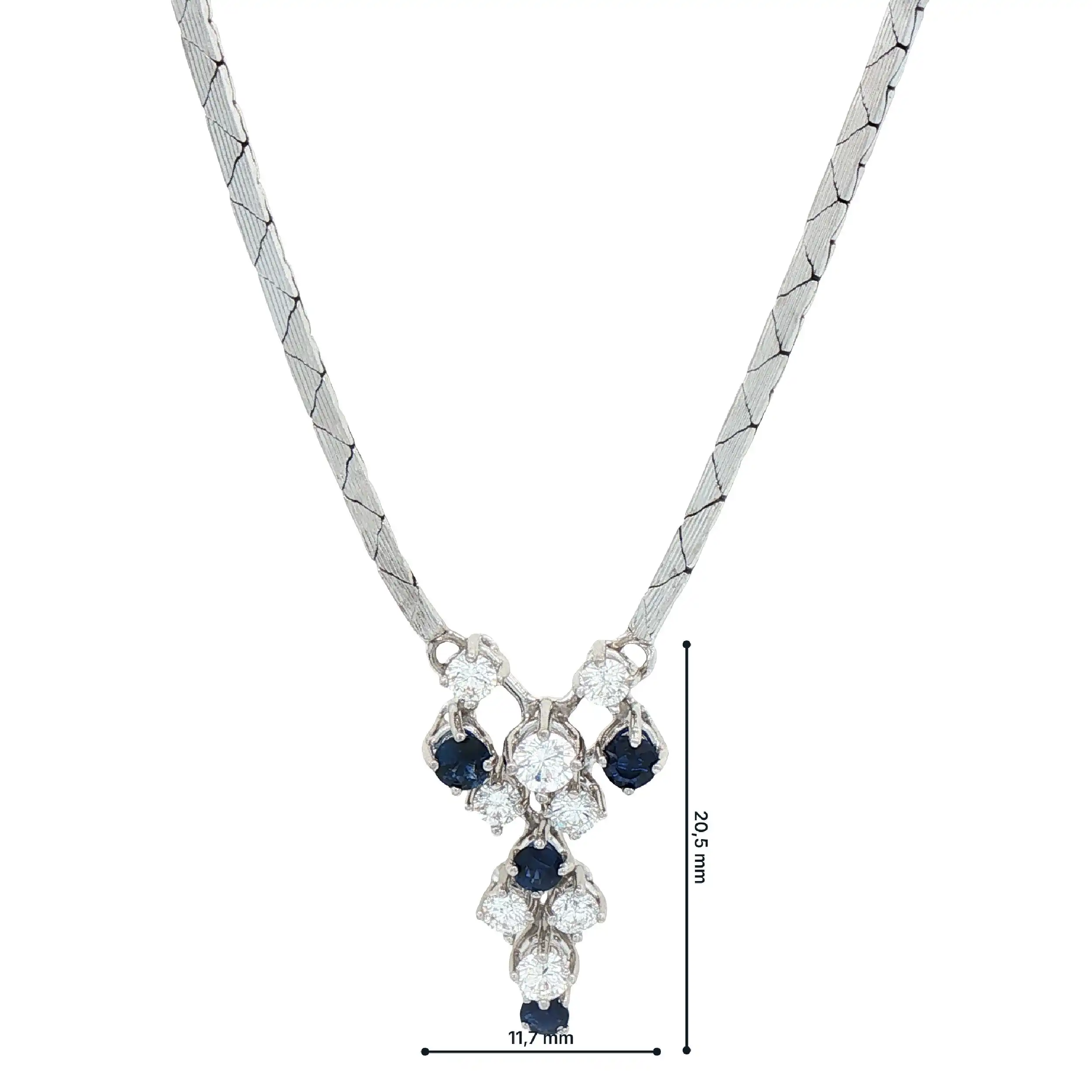 Collier Weißgold mit Brillanten und Saphir Collier Weißgold mit Brillanten und Saphir