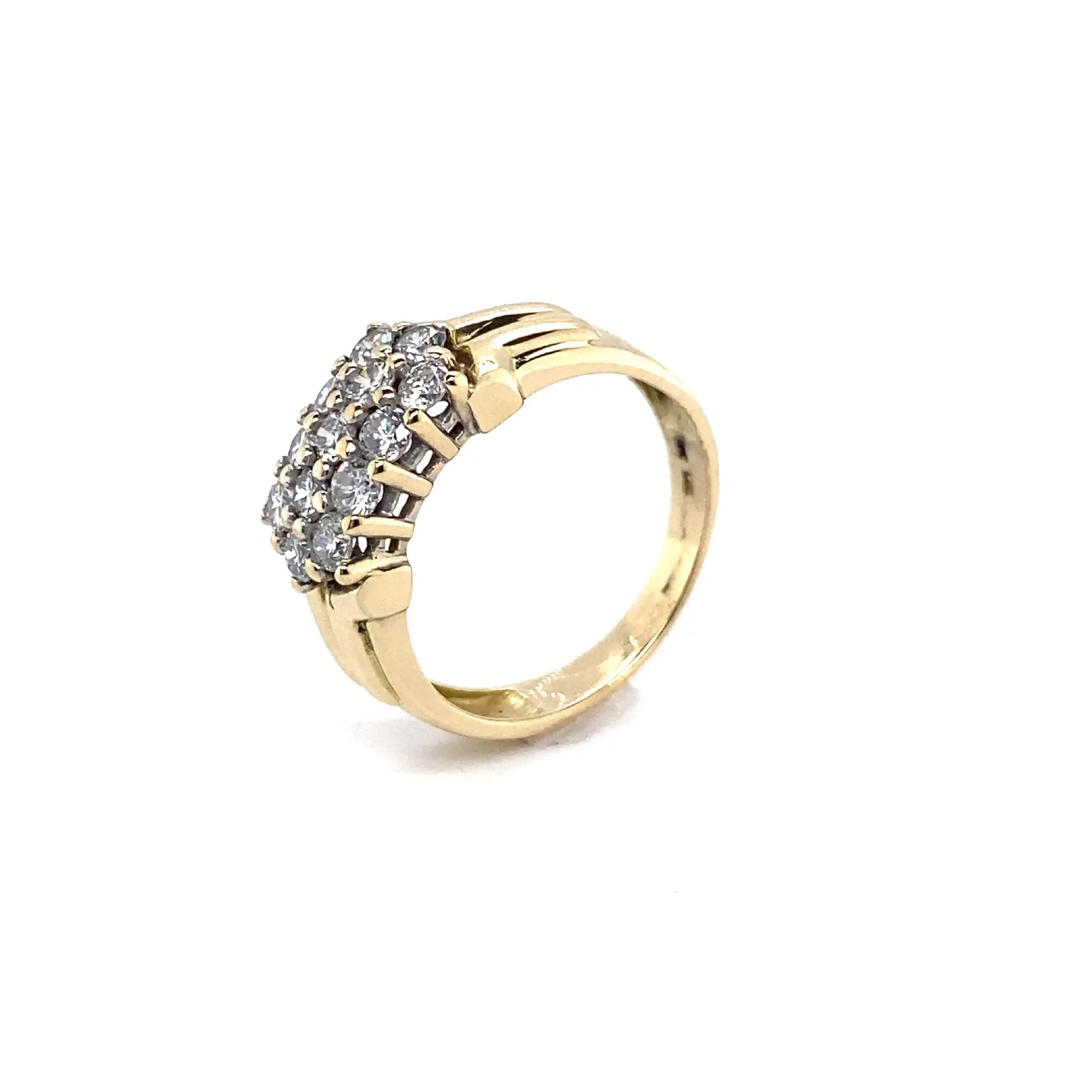 Ring Gelbgold mit 13 Brillanten, graviert mit 1,00ct Ring Gelbgold mit 13 Brillanten, graviert mit 1,00ct