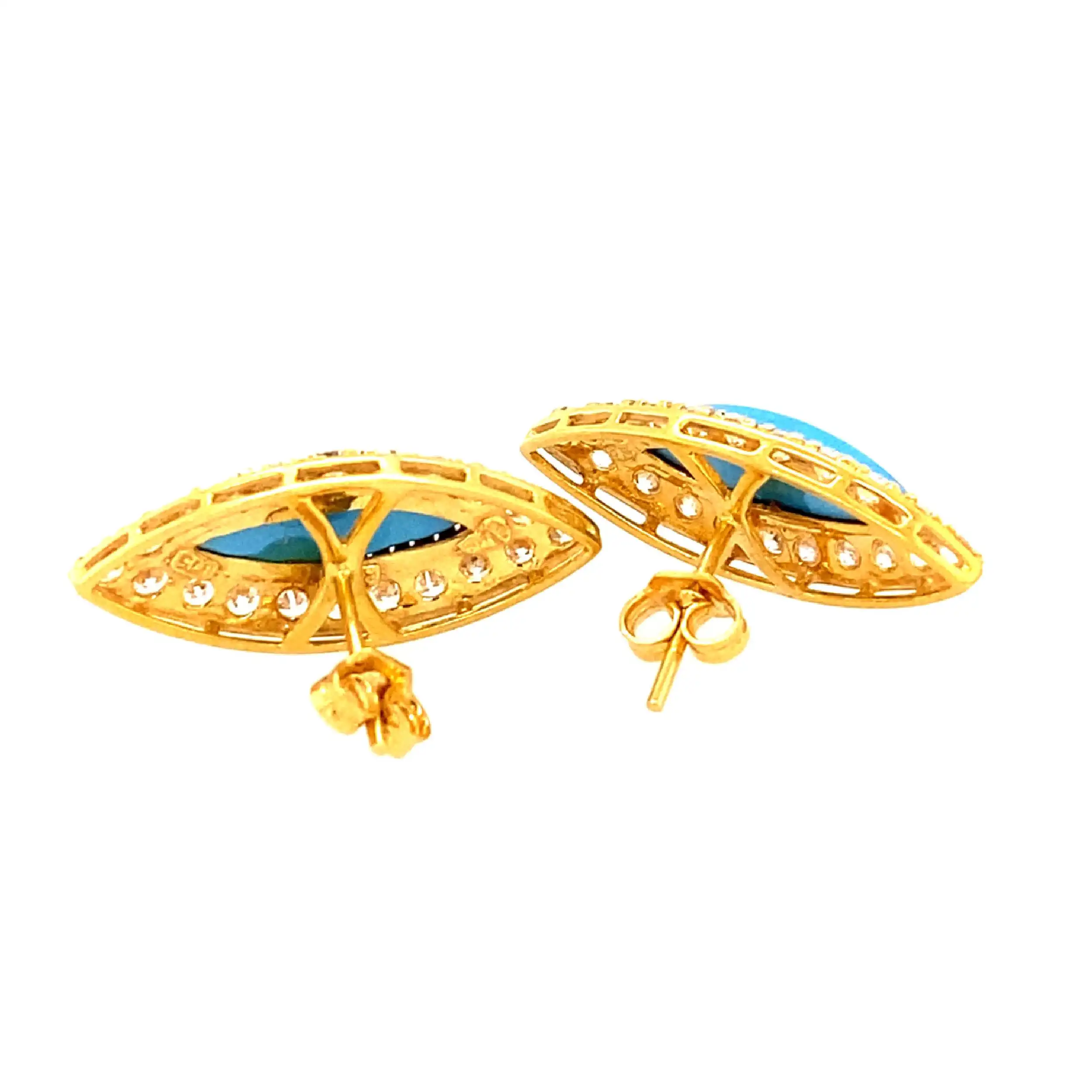 Ohrstecker Gelbgold mit Zirkonia und Farbstein Ohrstecker Gelbgold mit Zirkonia und Farbstein