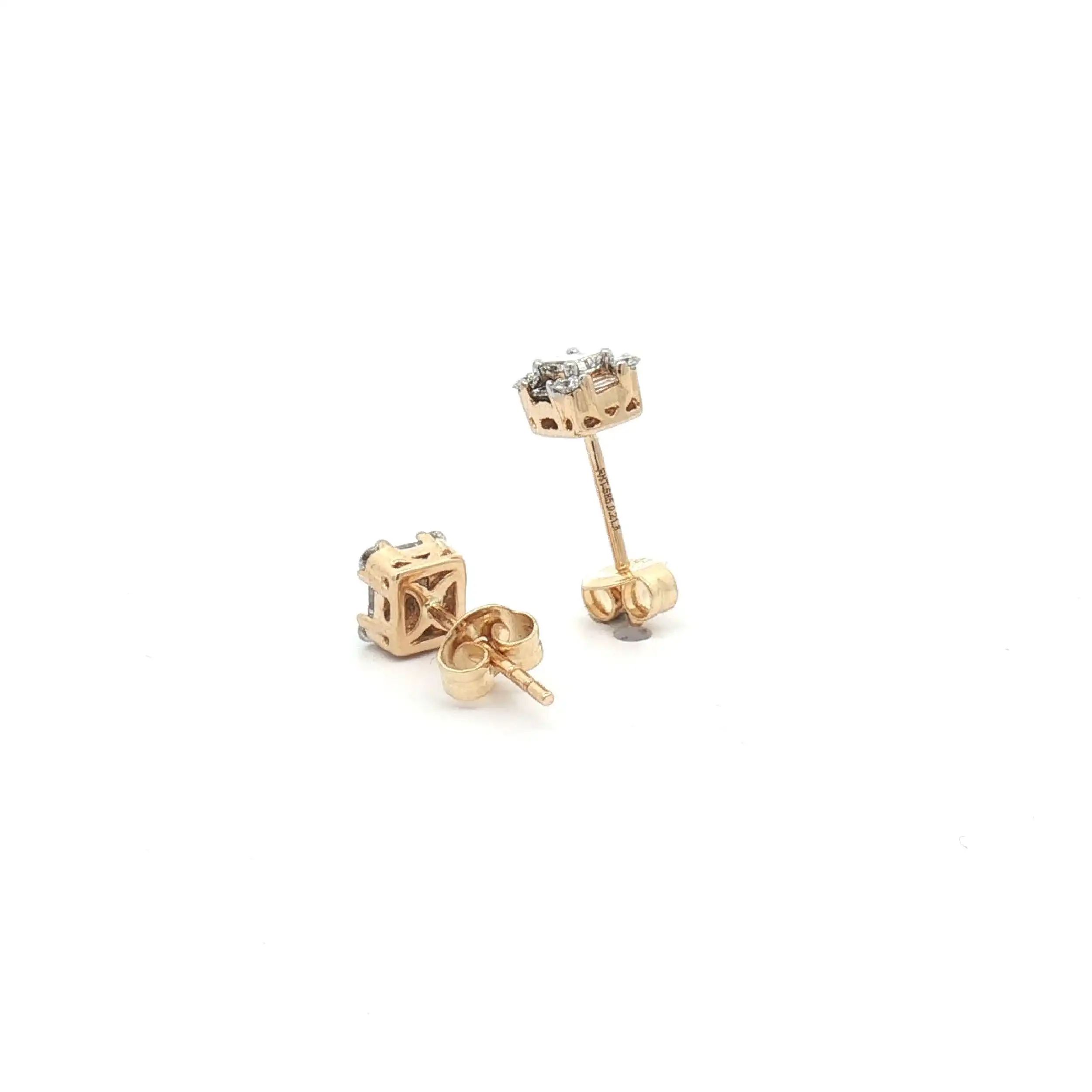 Ohrstecker Bicolor mit Diamanten im Smaragdschliff und Brillanten Ohrstecker Bicolor mit Diamanten im Smaragdschliff und Brillanten