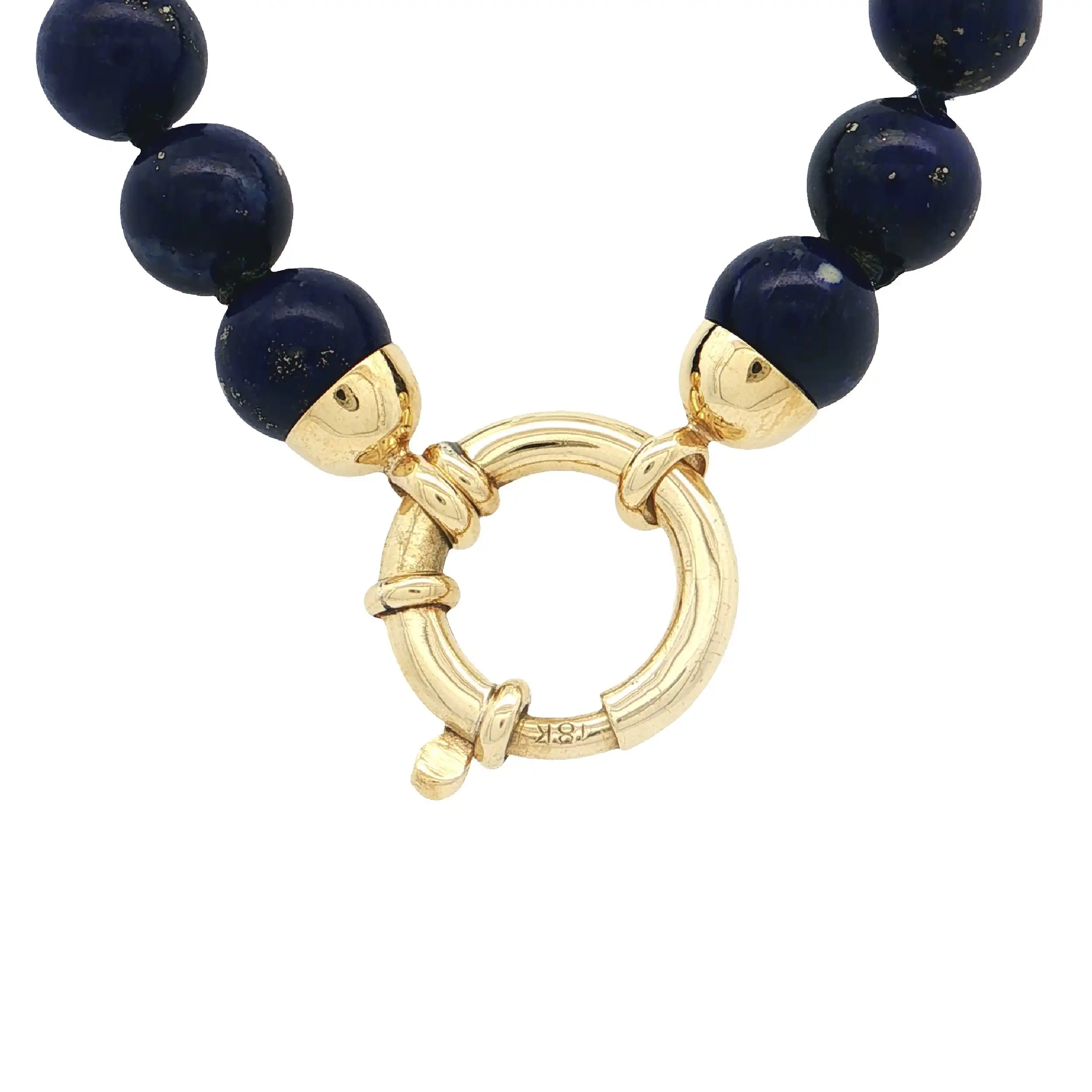 Perlenkette mit Lapislázuli und Goldverschluss Perlenkette mit Lapislázuli und Goldverschluss