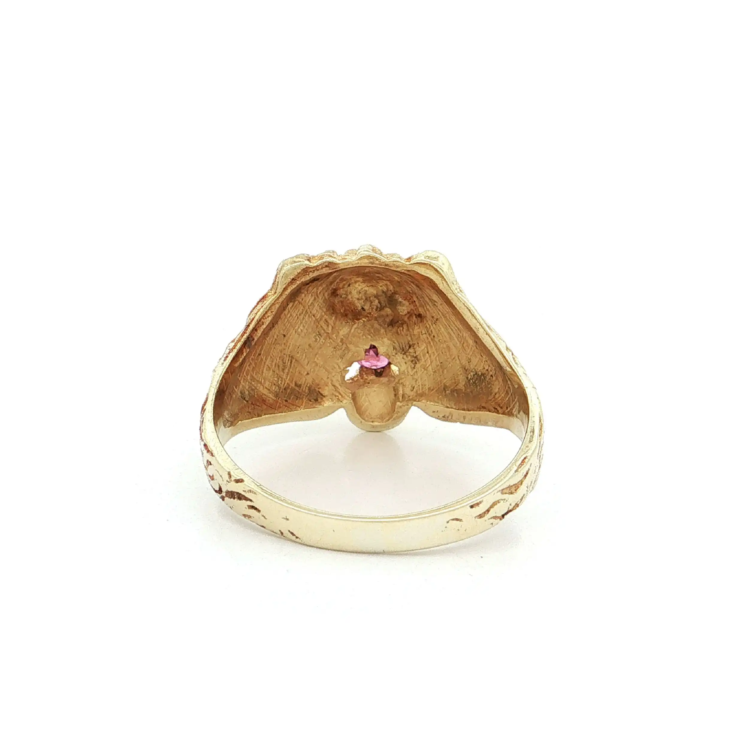 Ring Gelbgold Löwe mit Rubin