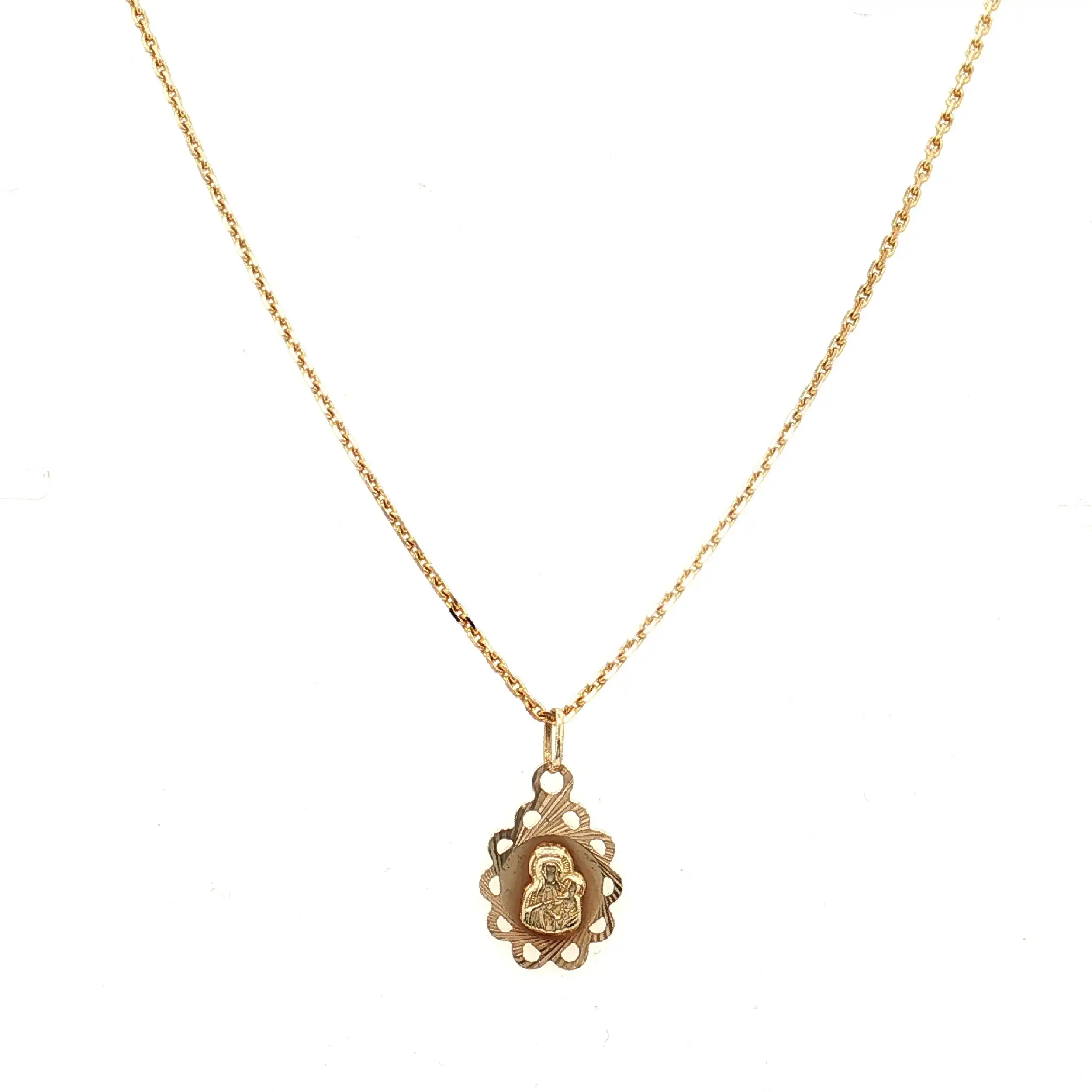 Kette Gelbgold mit Anhänger Maria und Jesus