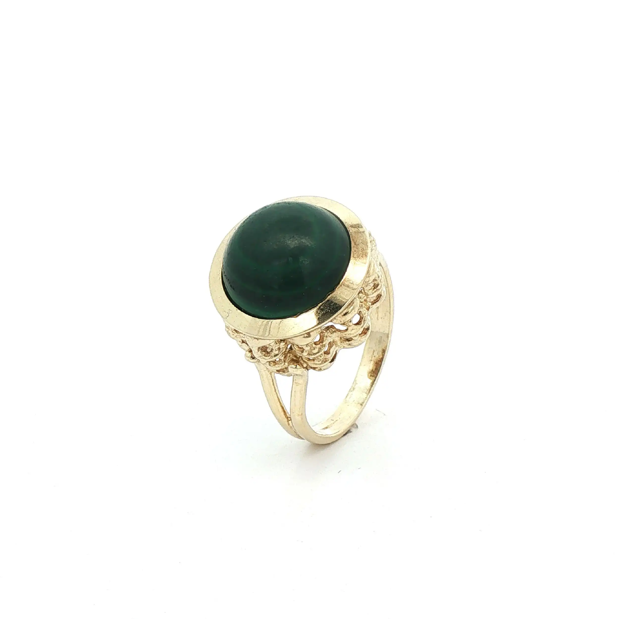 RIng Gelbgold mit grünem Farbstein RIng Gelbgold mit grünem Farbstein