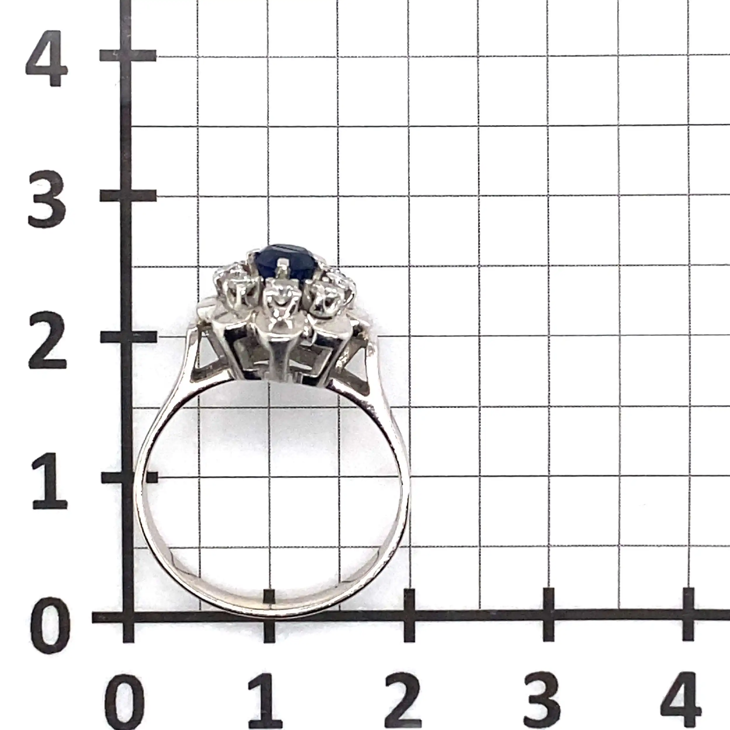 Ring Weißgold mit Saphir und Brillanten Ring Weißgold mit Saphir und Brillanten