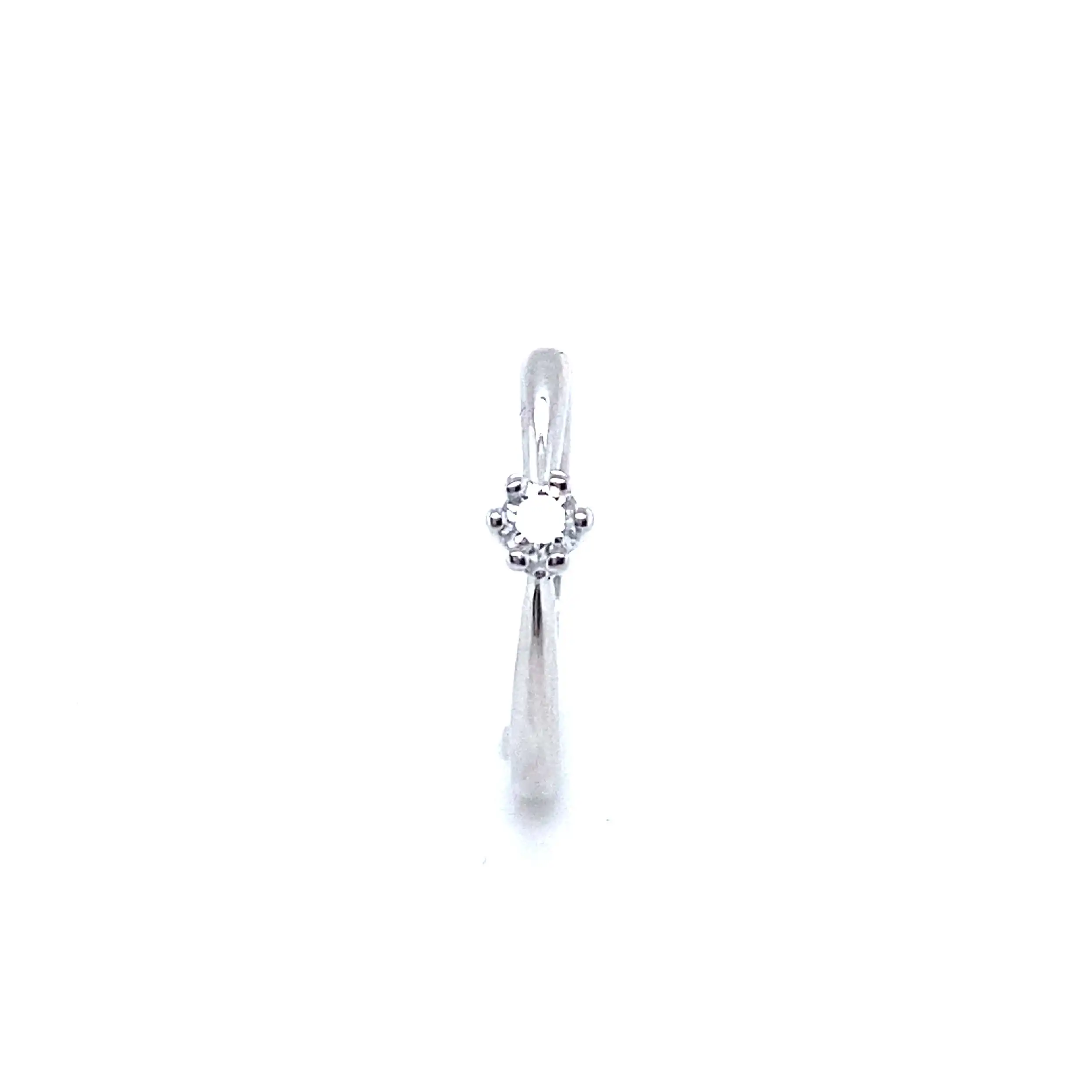 Ring Weißgold mit Brillant, graviert mit 0,10ct.